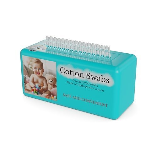Cotton wool and cotton buds Cotton Swabs 3D model