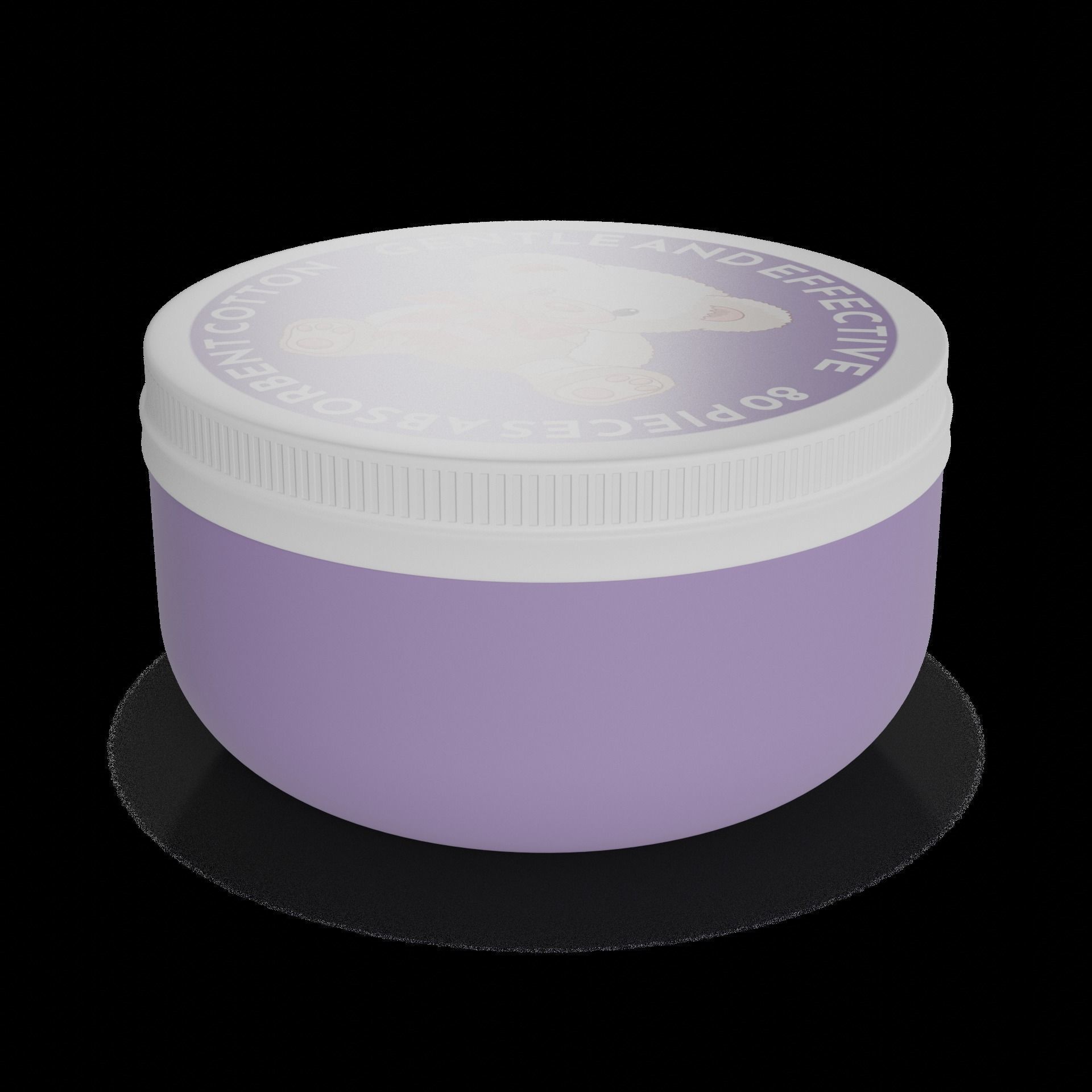 Cotton wool and cotton buds Cotton Rounds Low-poly 3D model_1