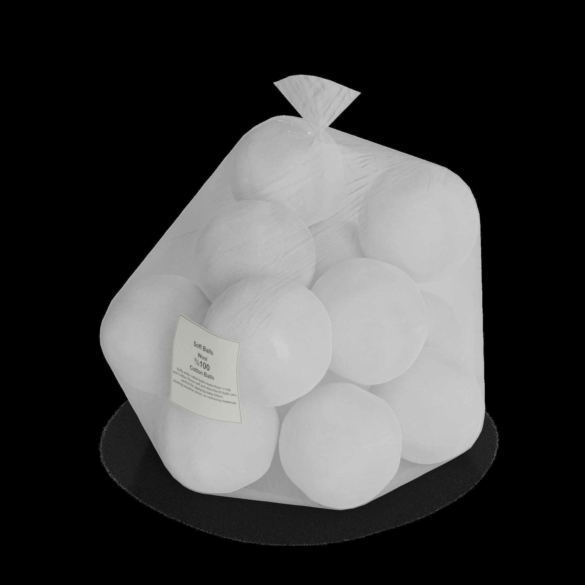 Cotton wool and cotton buds Cotton Wool Balls 3D model_1