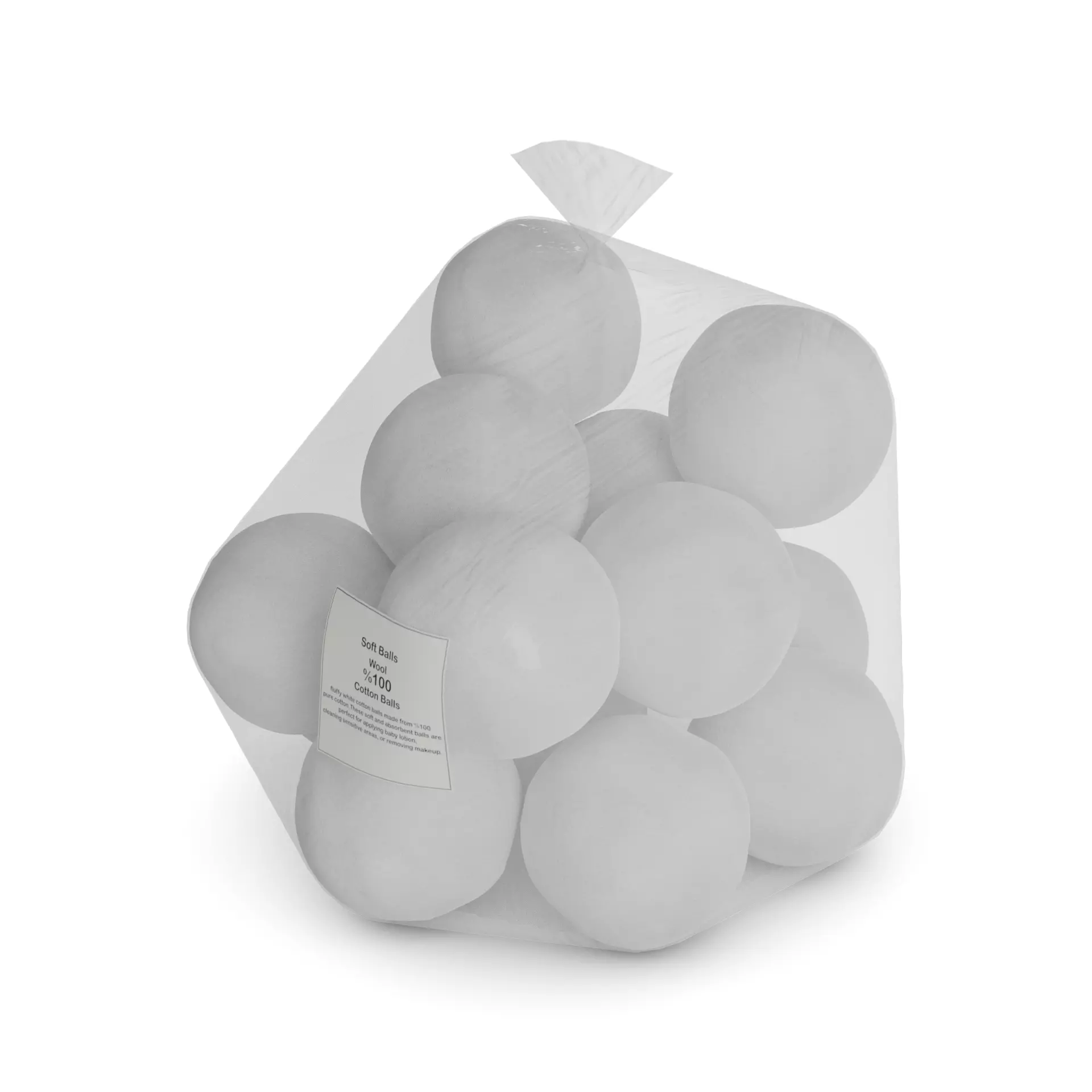 Cotton wool and cotton buds Cotton Wool Balls 3D model_0