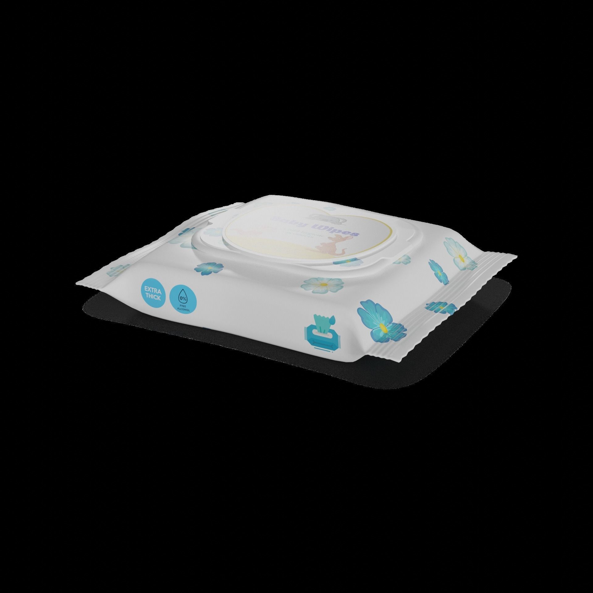 Creams lotions and oils Baby Wipes Low-poly 3D model_1