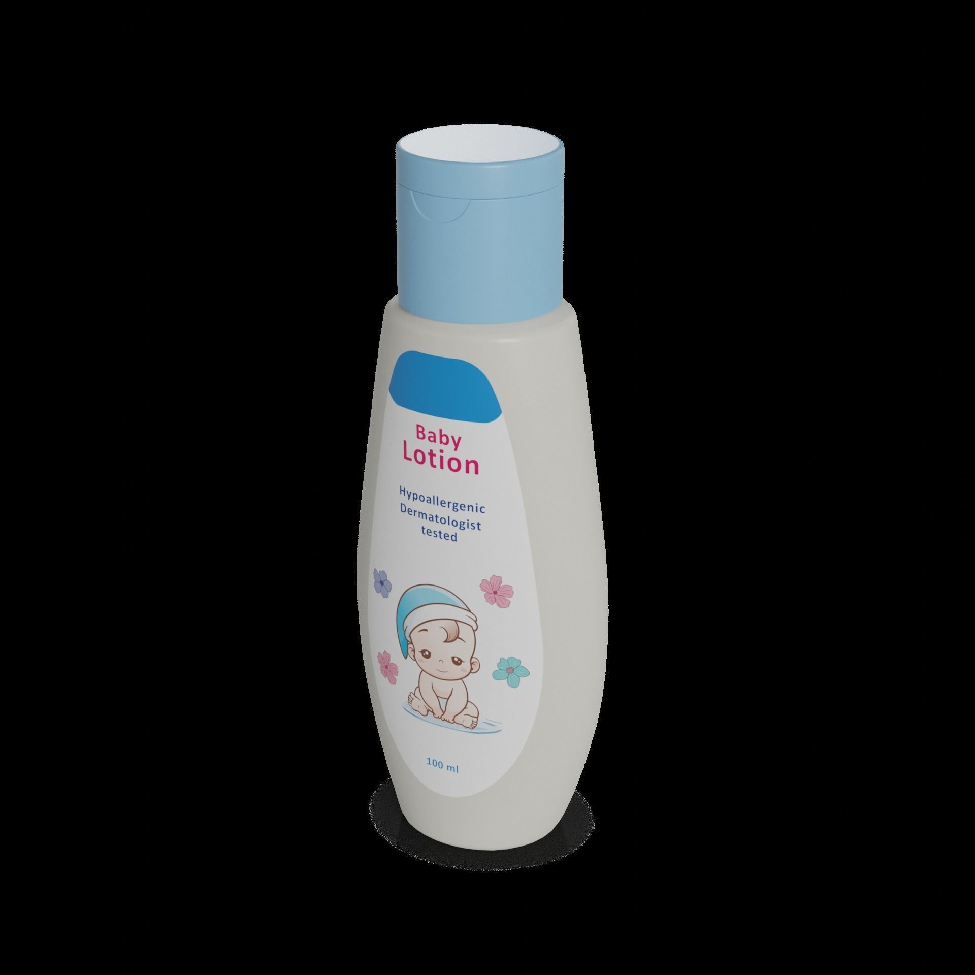 Creams lotions and oils Baby Lotion Low-poly 3D model_1