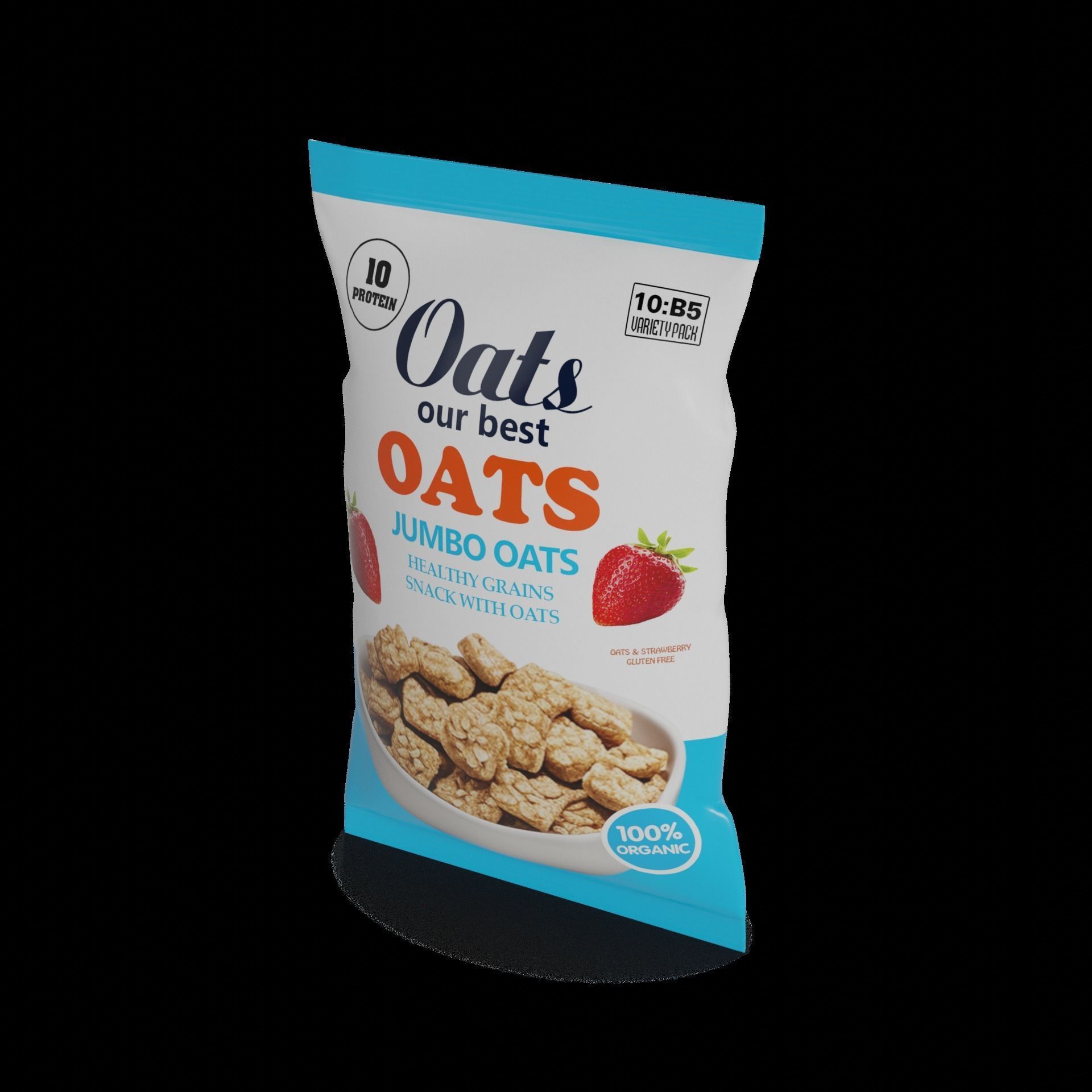 Biscuits rusks and other snacks Oat Bites Low-poly 3D model_1
