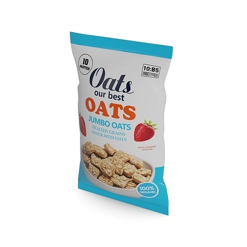 Biscuits rusks and other snacks Oat Bites Low-poly 3D model