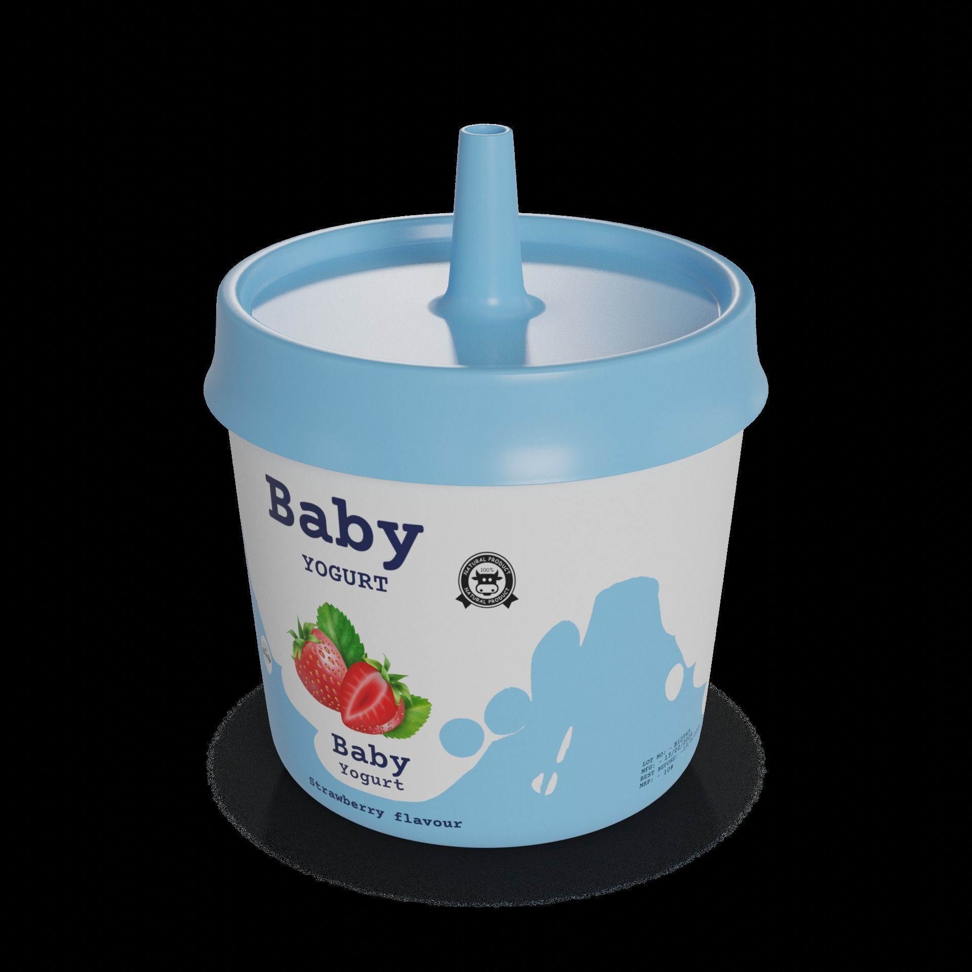 Baby and children drinks Baby Yogurt Low-poly 3D model_1