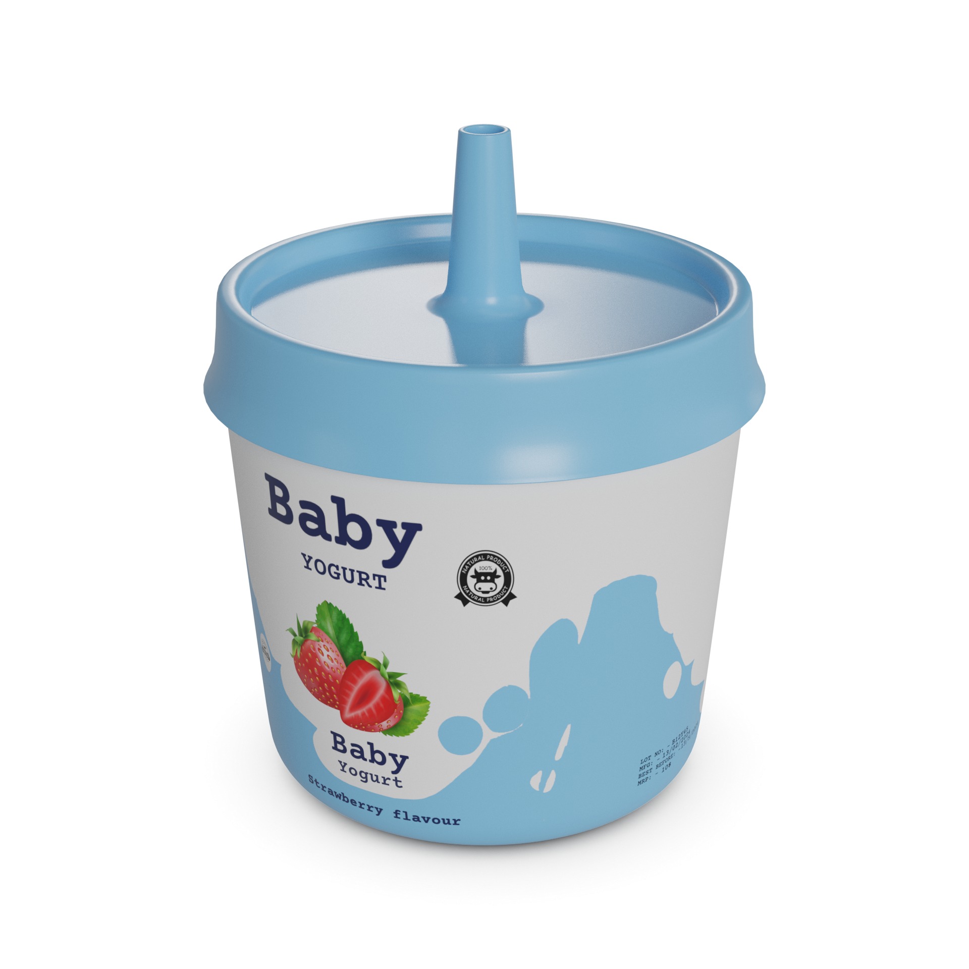 Baby and children drinks Baby Yogurt Low-poly 3D model_0