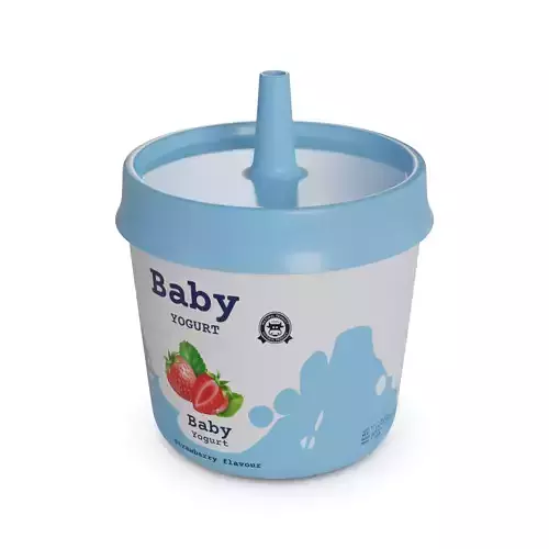 Baby and children drinks Baby Yogurt Low-poly 3D model