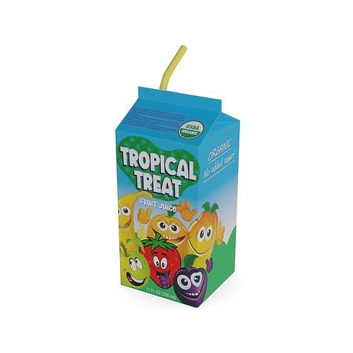 Baby and children drinks Baby Juice Box Low-poly 3D model