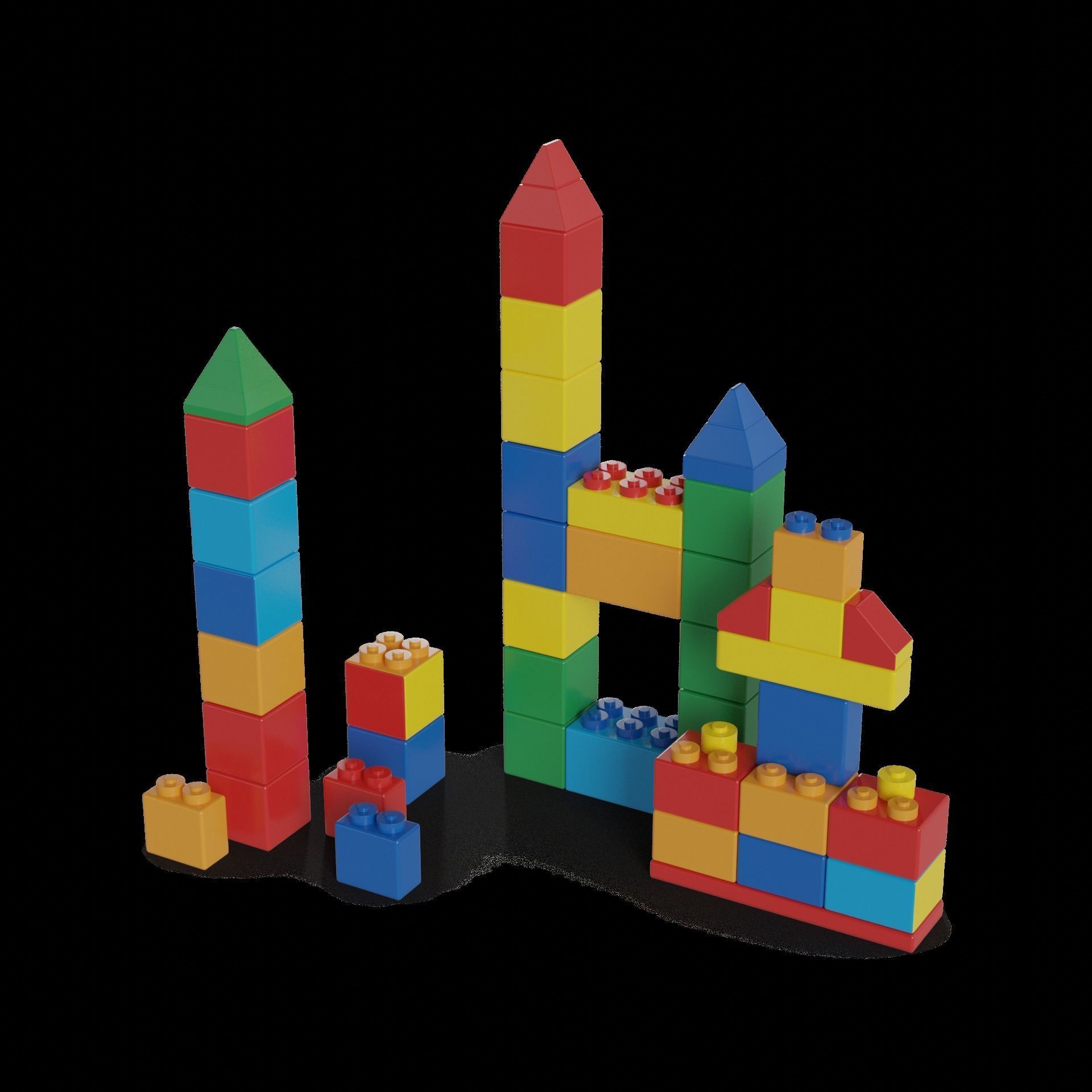 Constructors Mega Bloks First Builders Big Building Bag 3D model_1