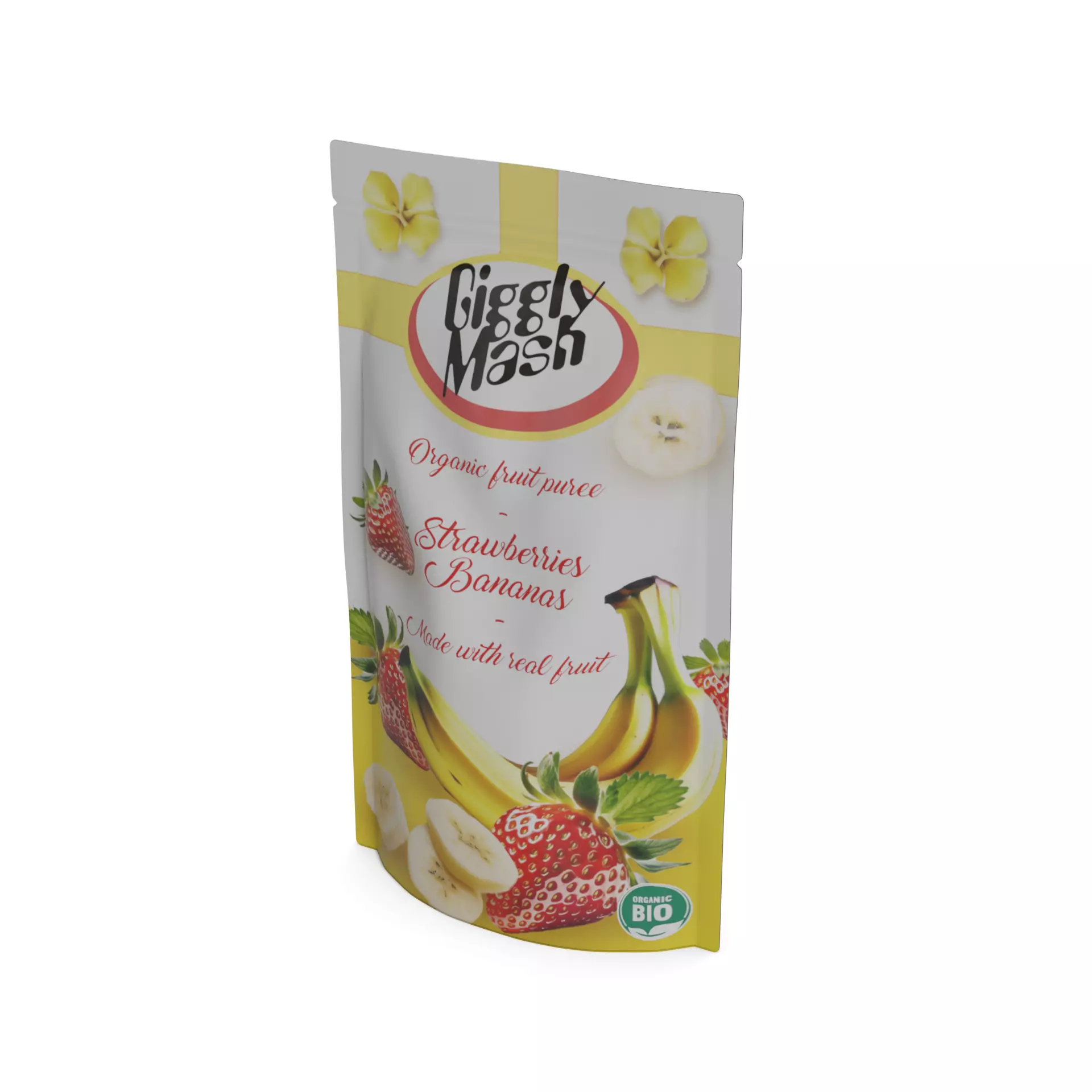 Fruit and dessert puree Strawberry Banana Puree Low-poly 3D model_0