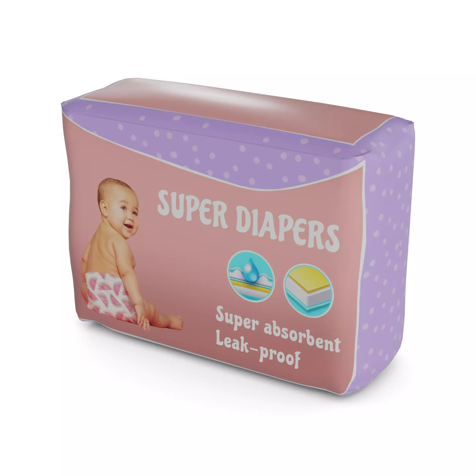 Other baby care products Baby Diapers Low-poly 3D model_0