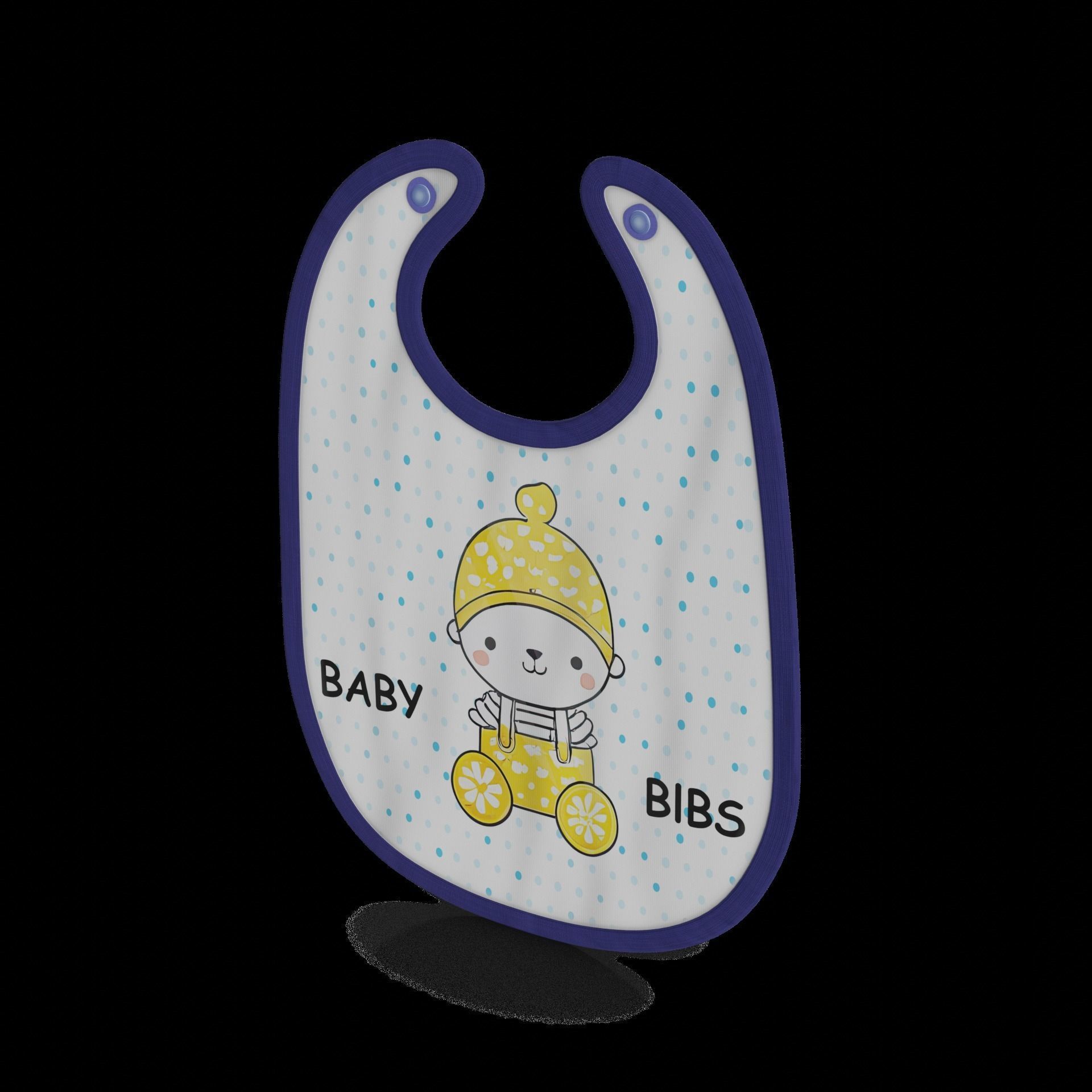 Other baby care products Baby Bibs Low-poly 3D model_1
