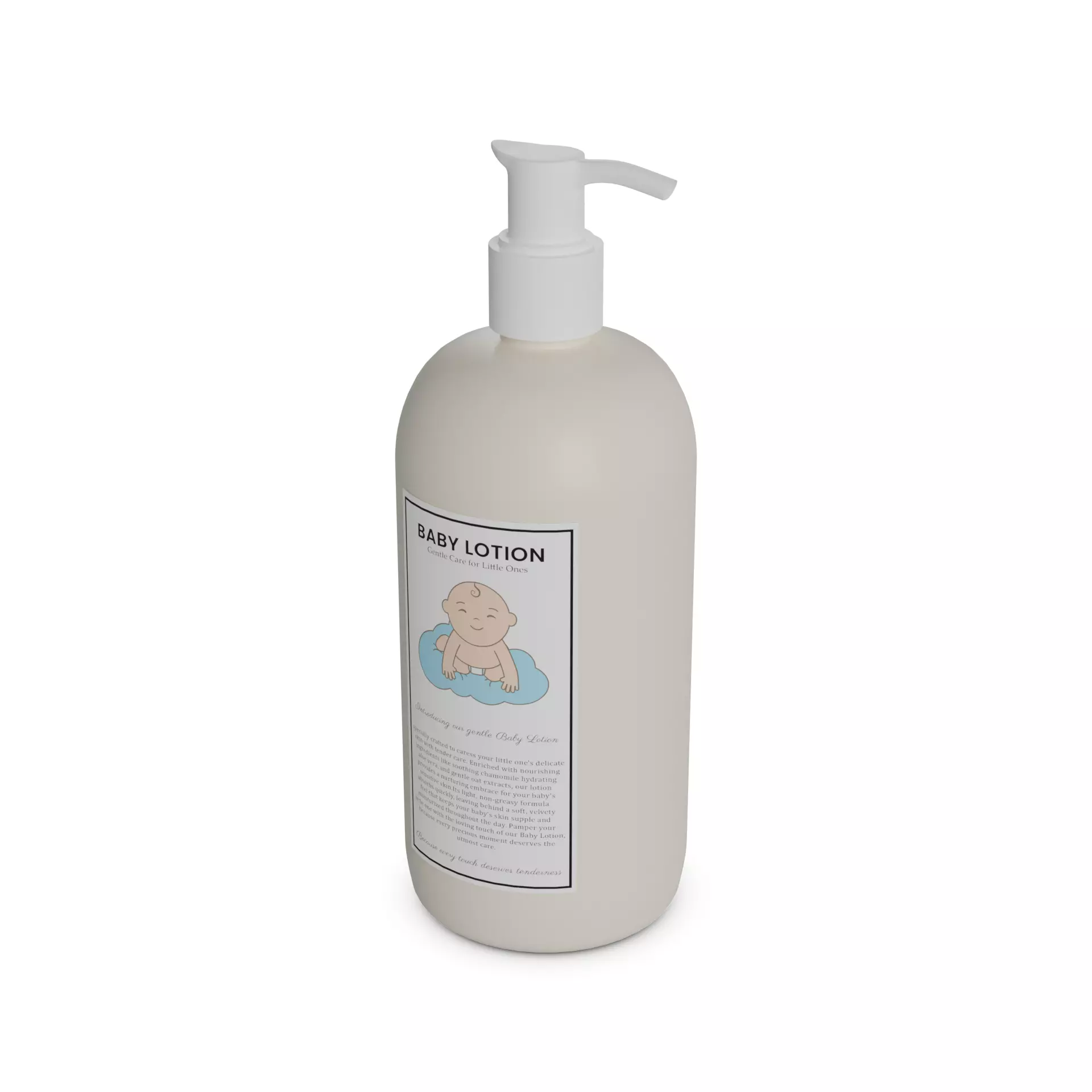 Other baby care products Baby Lotion Low-poly 3D model_0