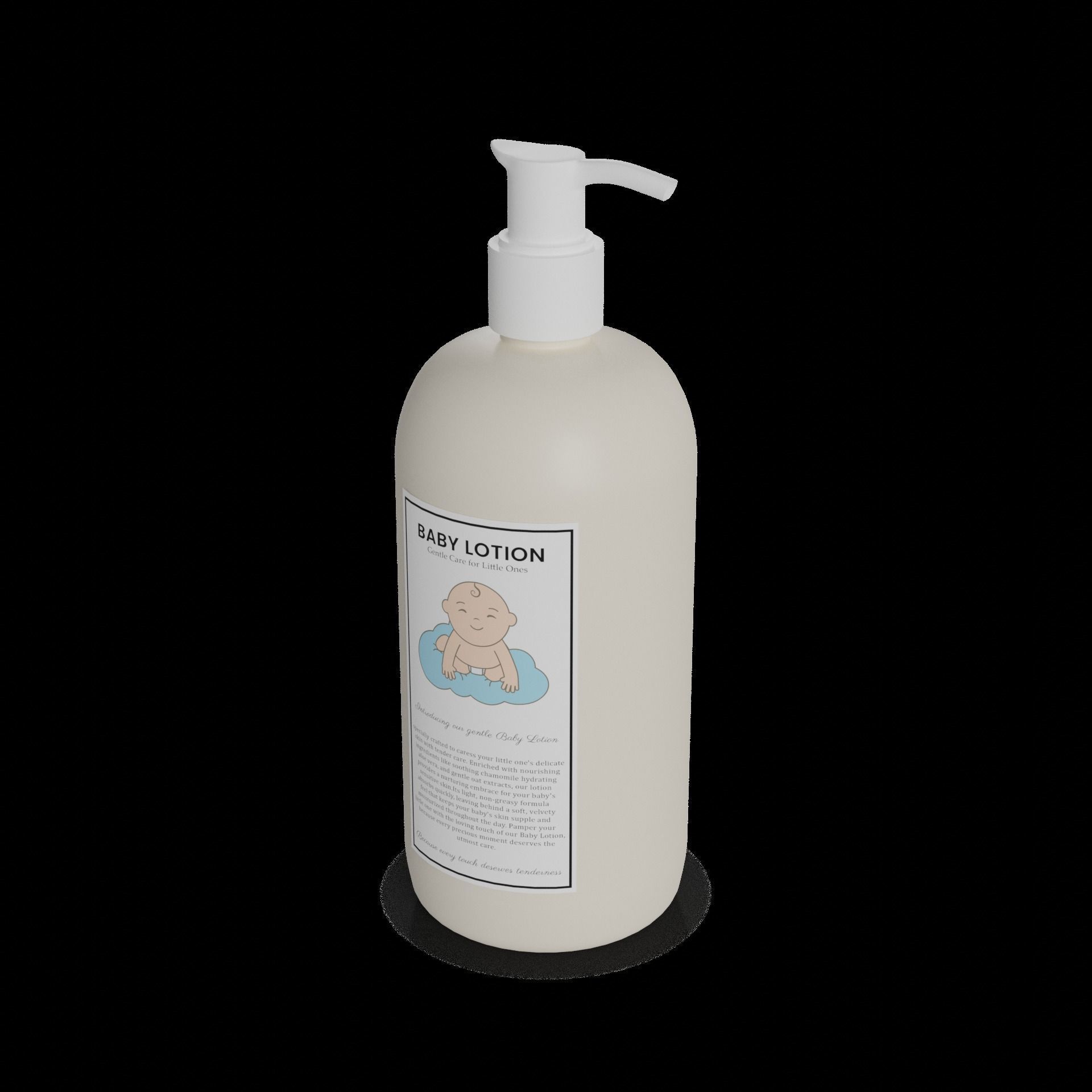 Other baby care products Baby Lotion Low-poly 3D model_1