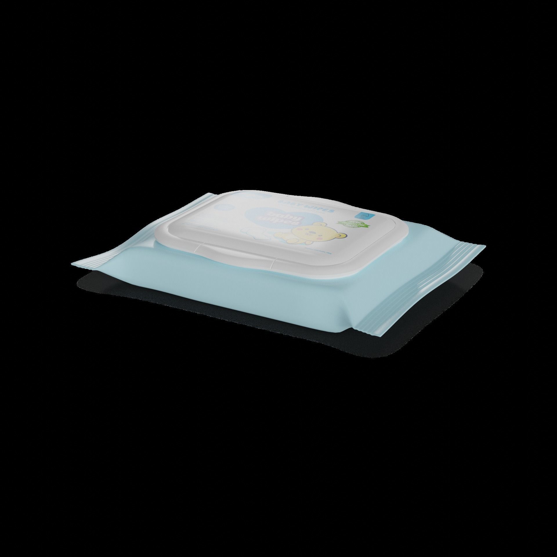 Baby feeding and care Baby Wipes Low-poly 3D model_1