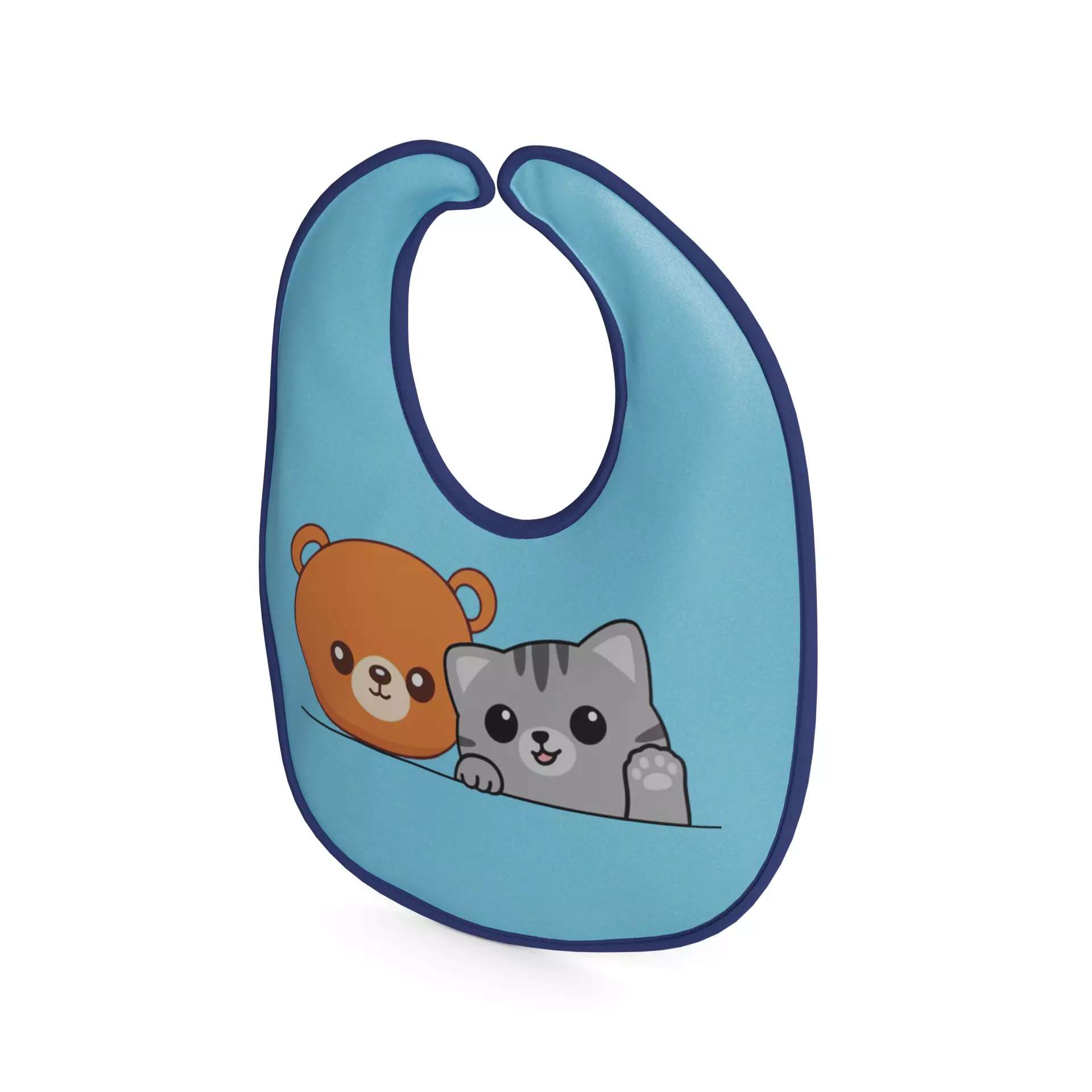 Baby feeding and care Baby Bib Low-poly 3D model_0