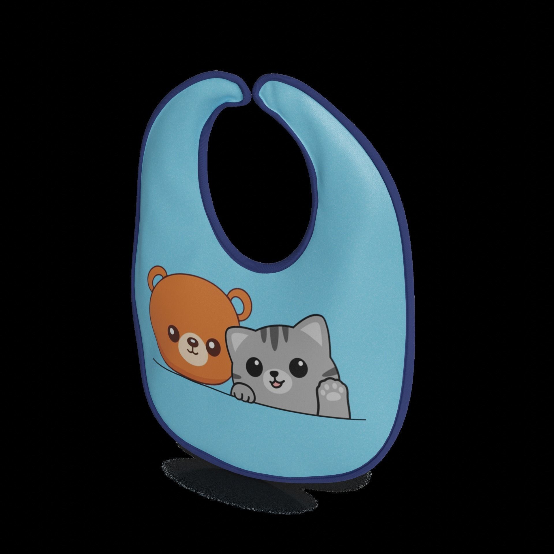 Baby feeding and care Baby Bib Low-poly 3D model_1