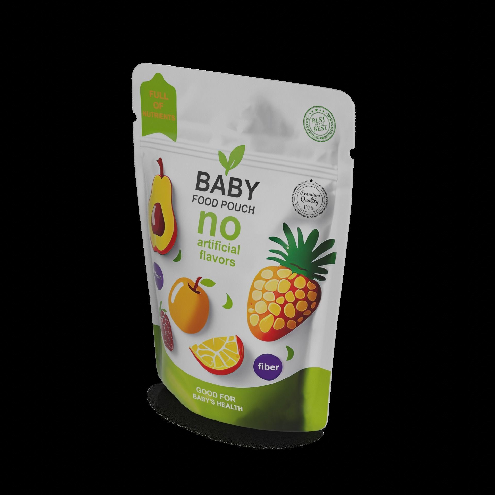 Baby feeding and care Baby Food Pouch Low-poly 3D model_1