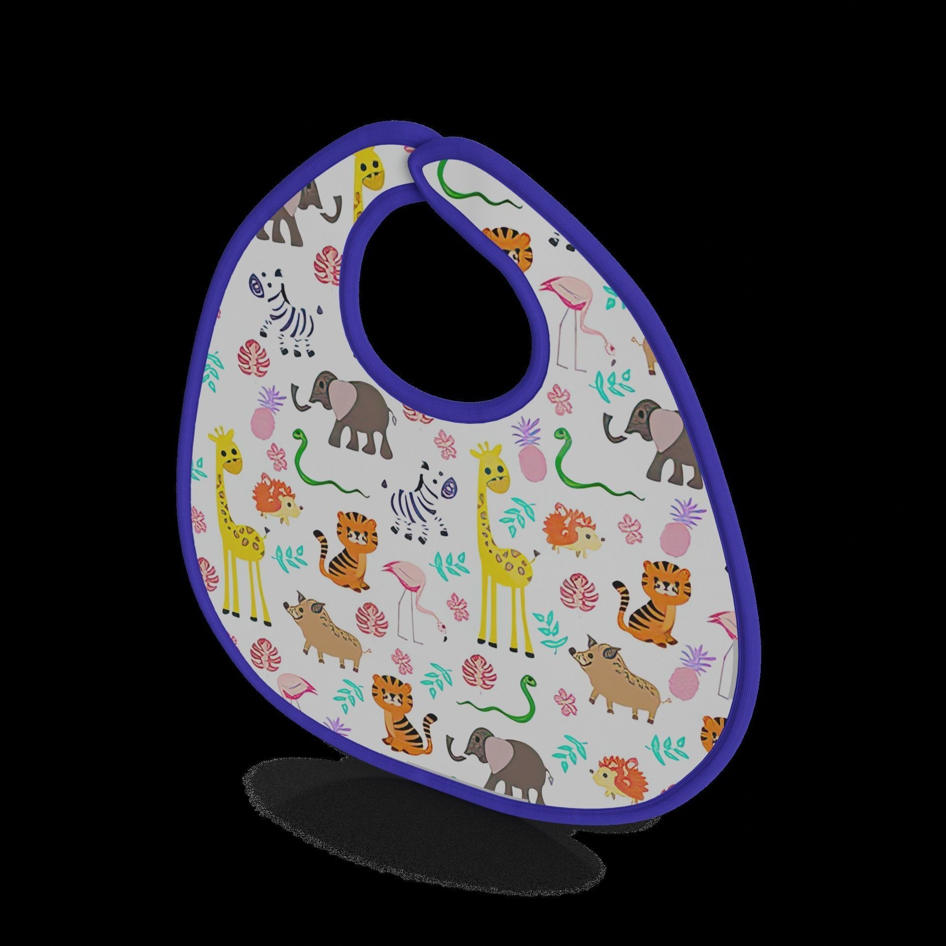 Baby feeding and care Baby Bib Low-poly 3D model_1