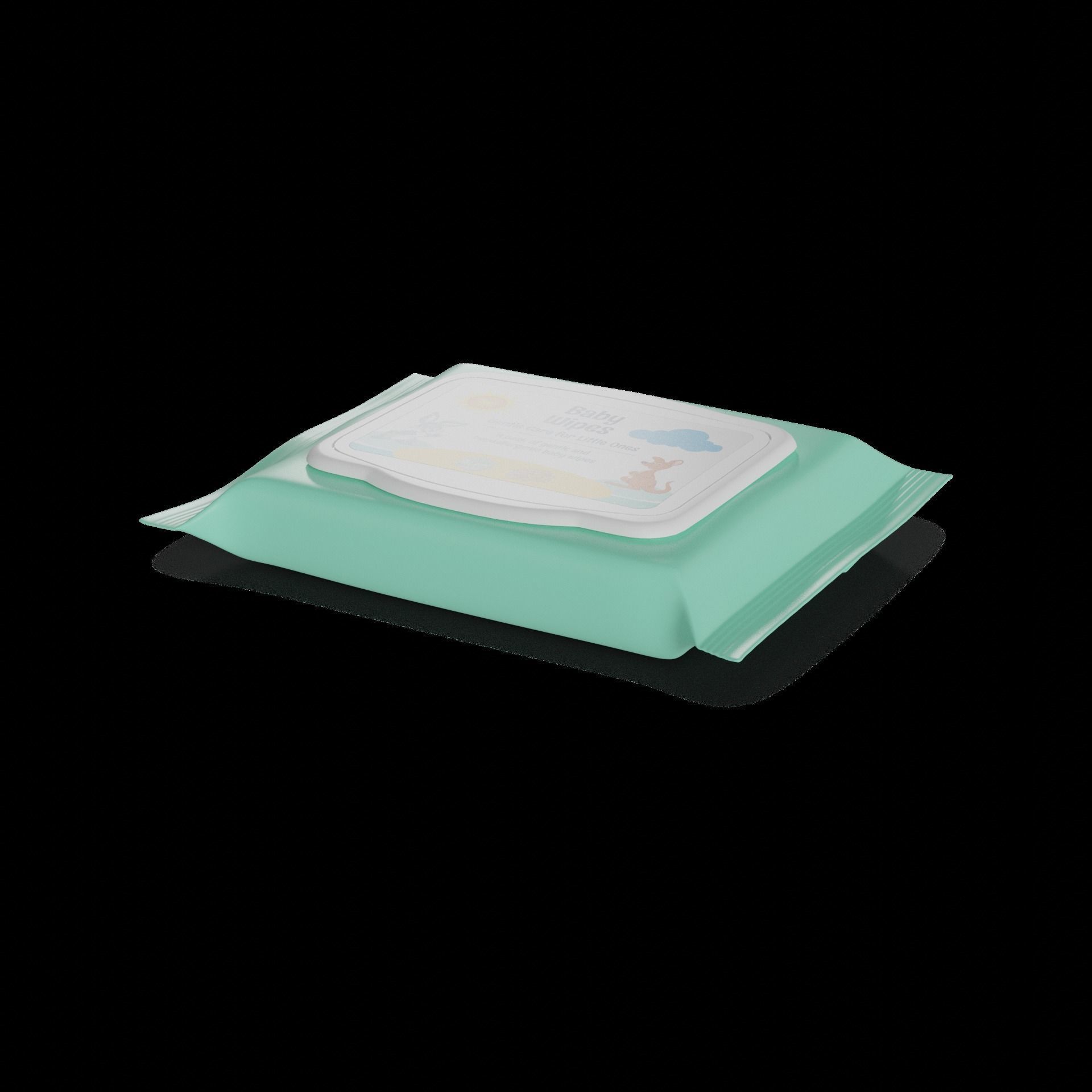 Baby feeding and care Baby Wipes 3D model_1