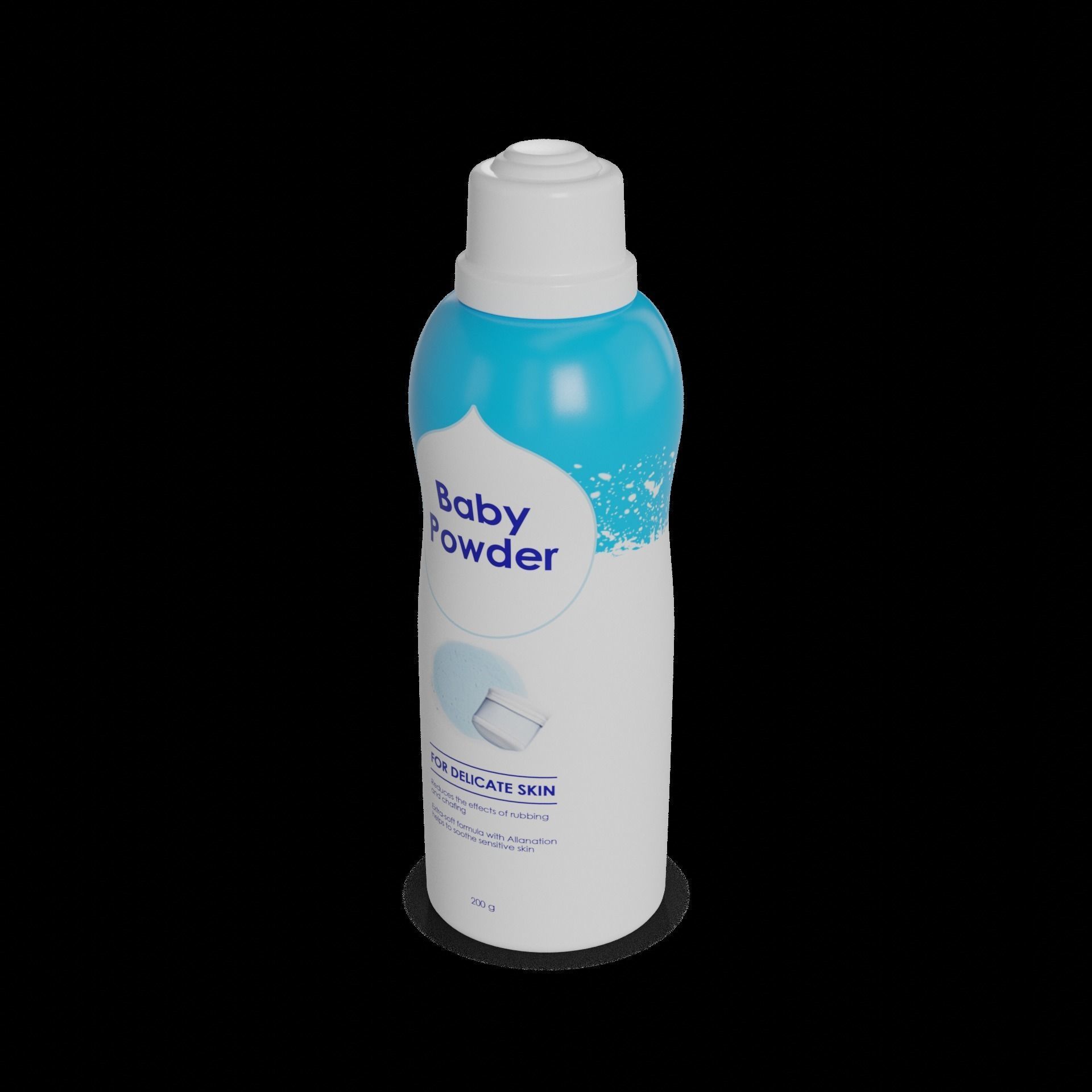 Baby feeding and care Baby Powder Low-poly 3D model_1