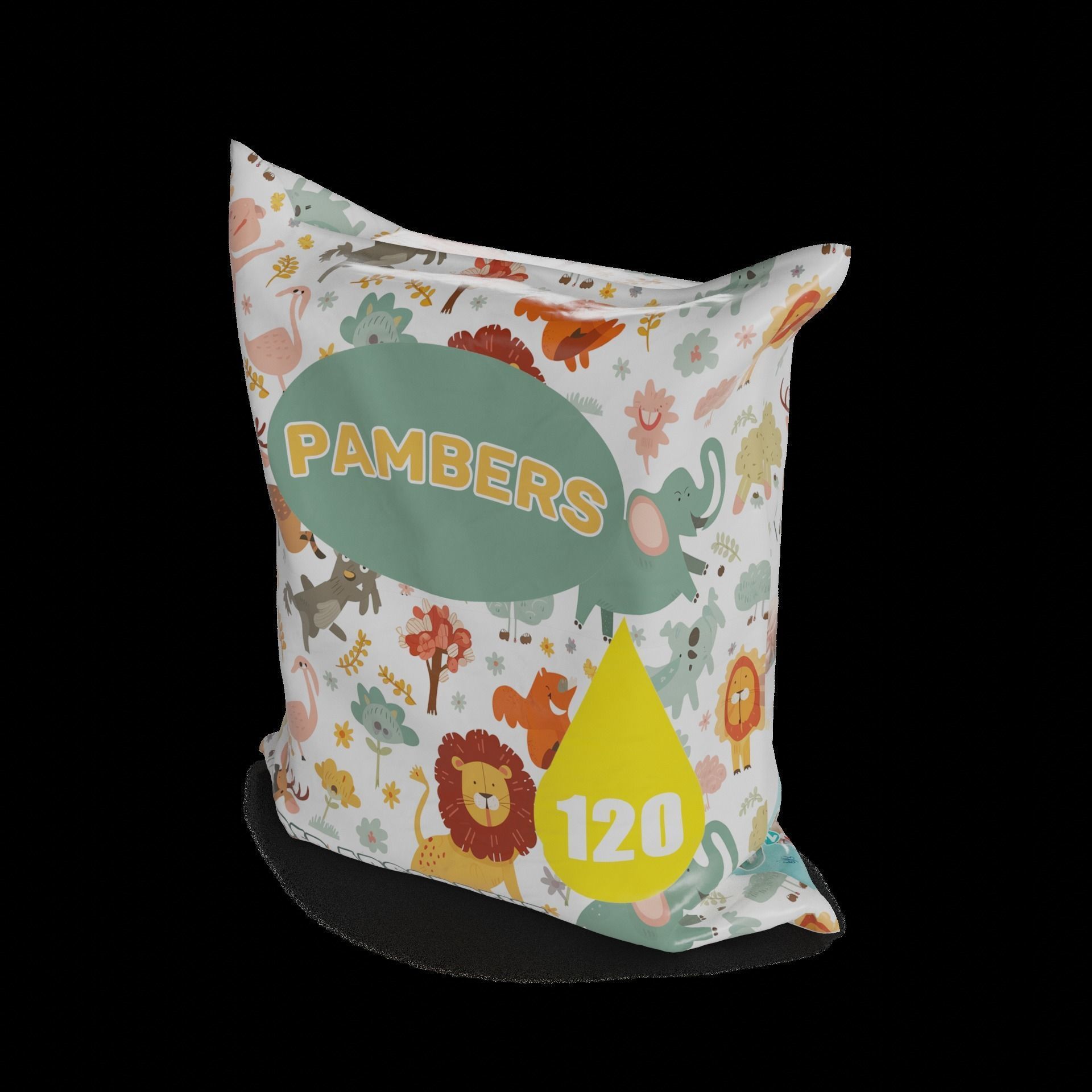 Diapers Diapers Low-poly 3D model_1