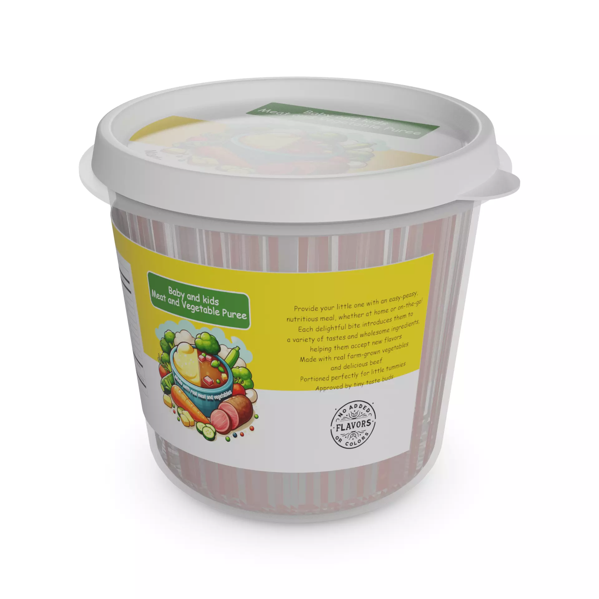 Meat and vegetable puree Baby and kids Meat and Vegetable Puree Low-poly 3D model_0