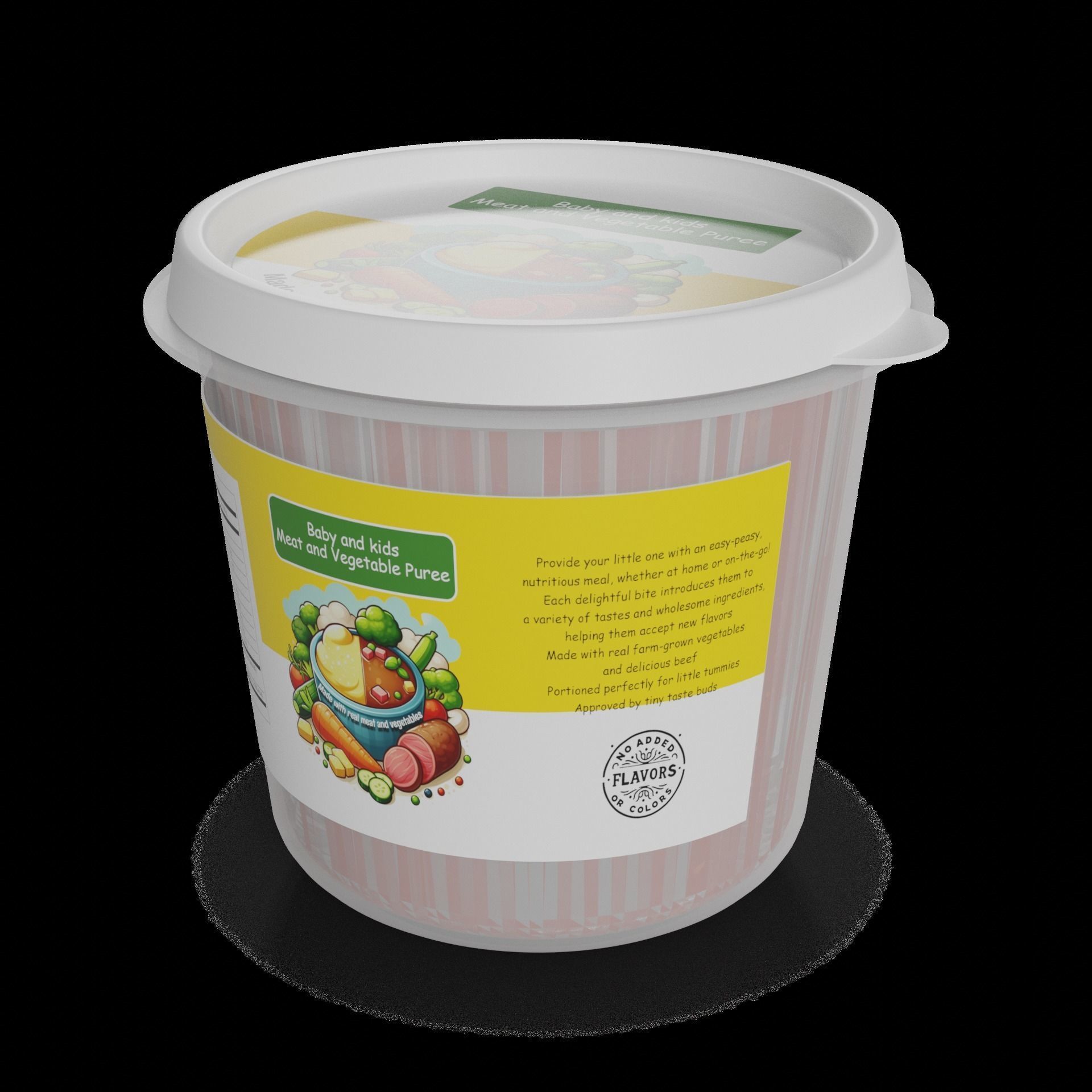 Meat and vegetable puree Baby and kids Meat and Vegetable Puree Low-poly 3D model_1