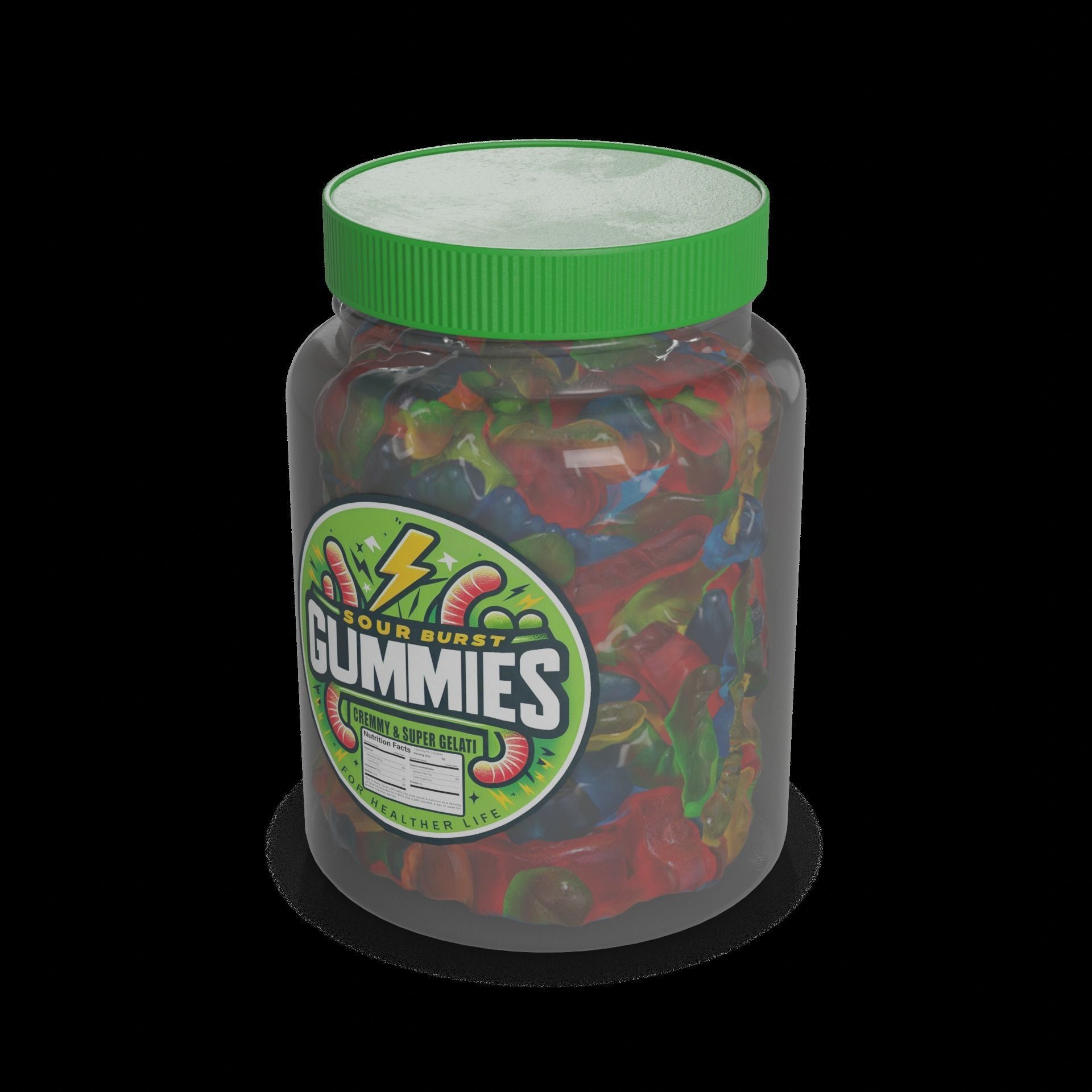 Gummies Sour Burst Gummies Low-poly 3D model_1