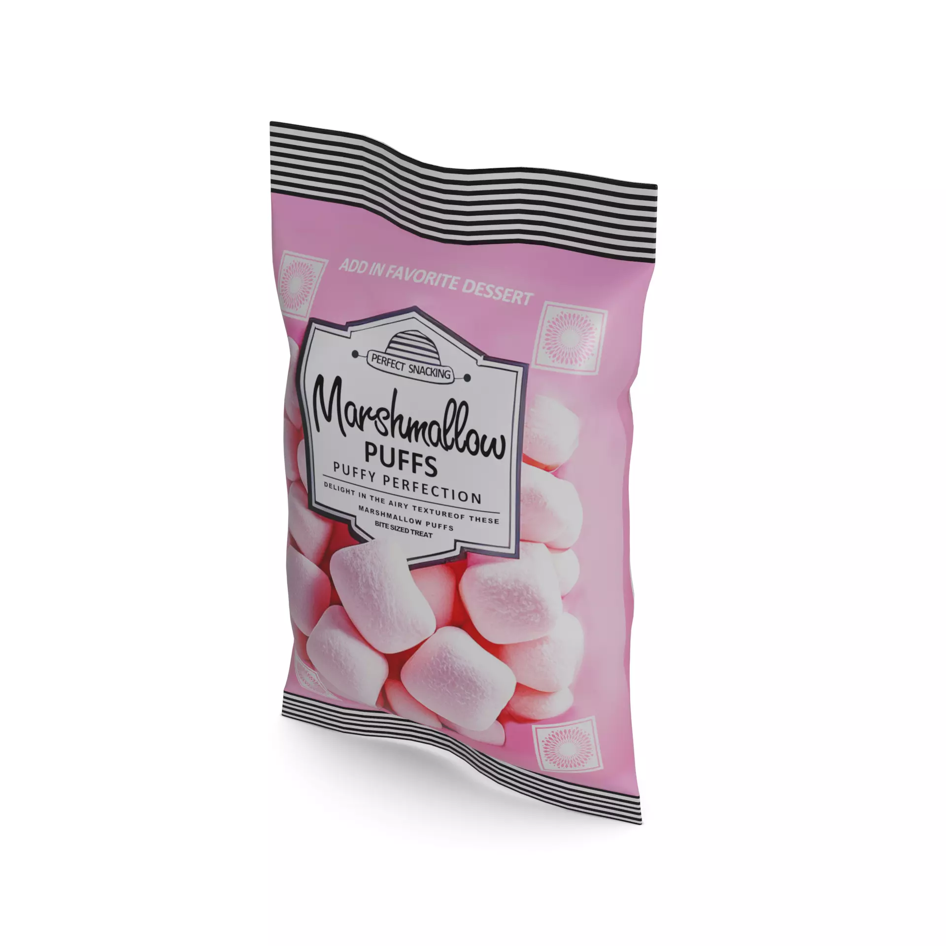 Marshmallows Marshmallow Puffs Low-poly 3D model_0