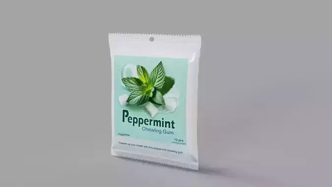 Pastilles and chewing gum Peppermint Chewing Gum Low-poly 3D model