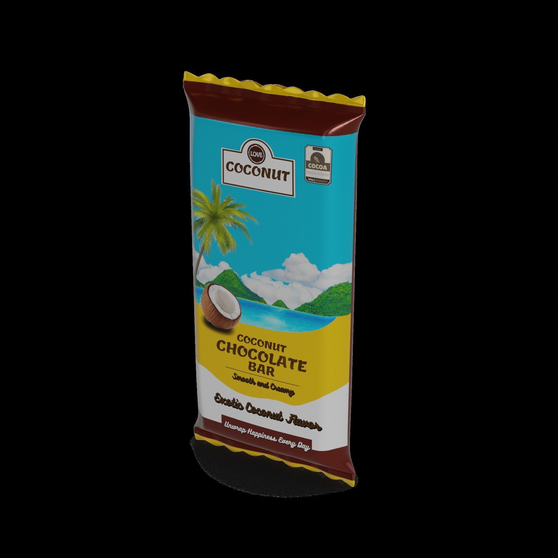 Chocolate bars Coconut Chocolate Bar 3D model_1