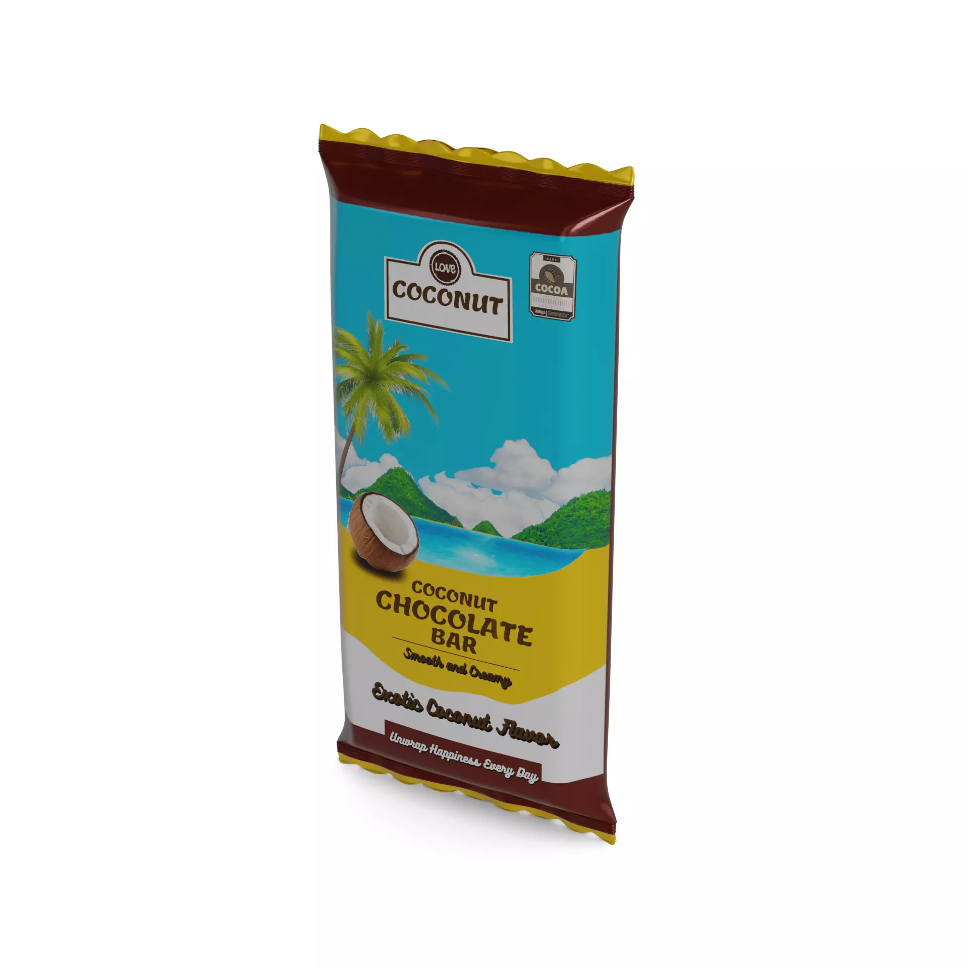 Chocolate bars Coconut Chocolate Bar 3D model_0