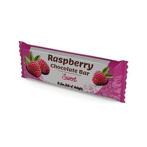 Chocolate bars Raspberry Chocolate Bar 3D model