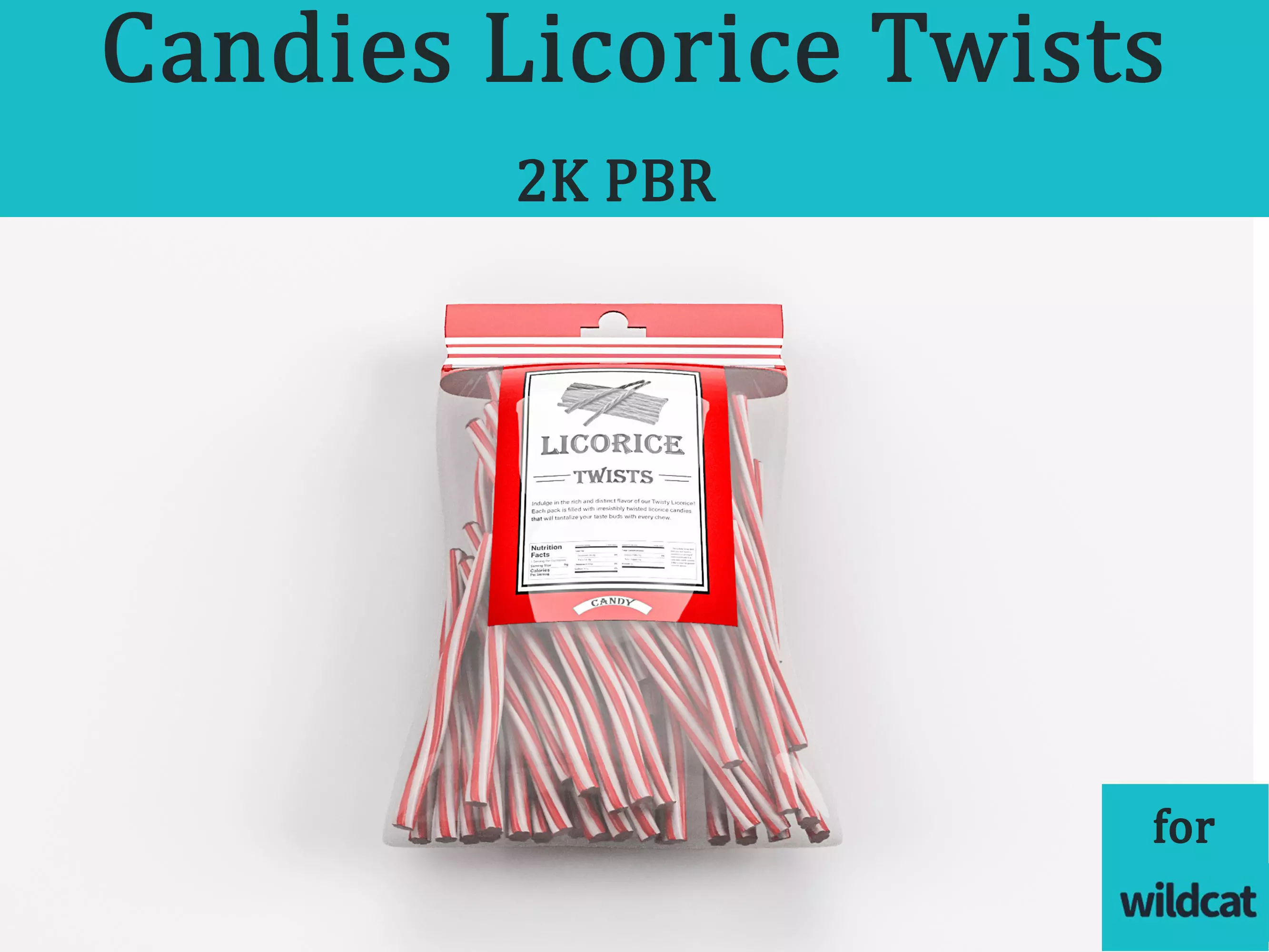 Candies by weight Licorice Twists 2K PBR Low-poly 3D model_0