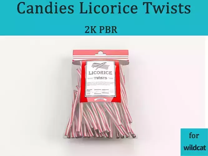 Candies by weight Licorice Twists 2K PBR Low-poly 3D model