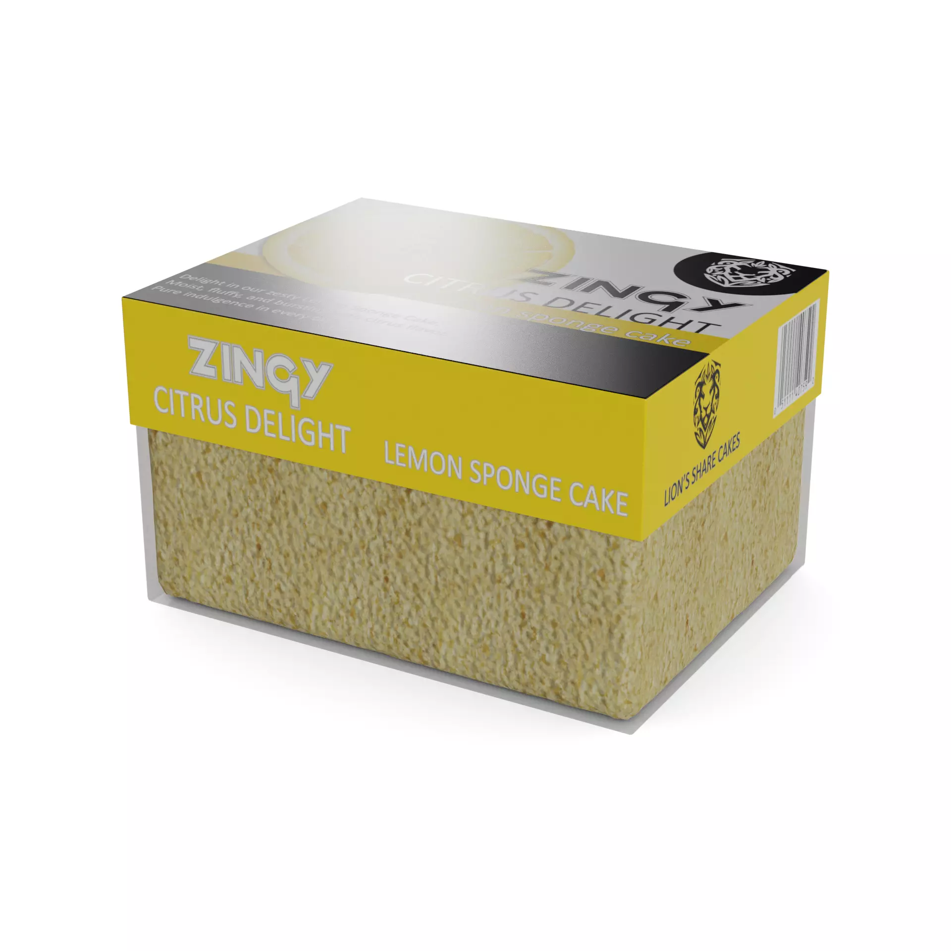 Biscuits and sponge cakes Lemon Sponge Cake Low-poly 3D model