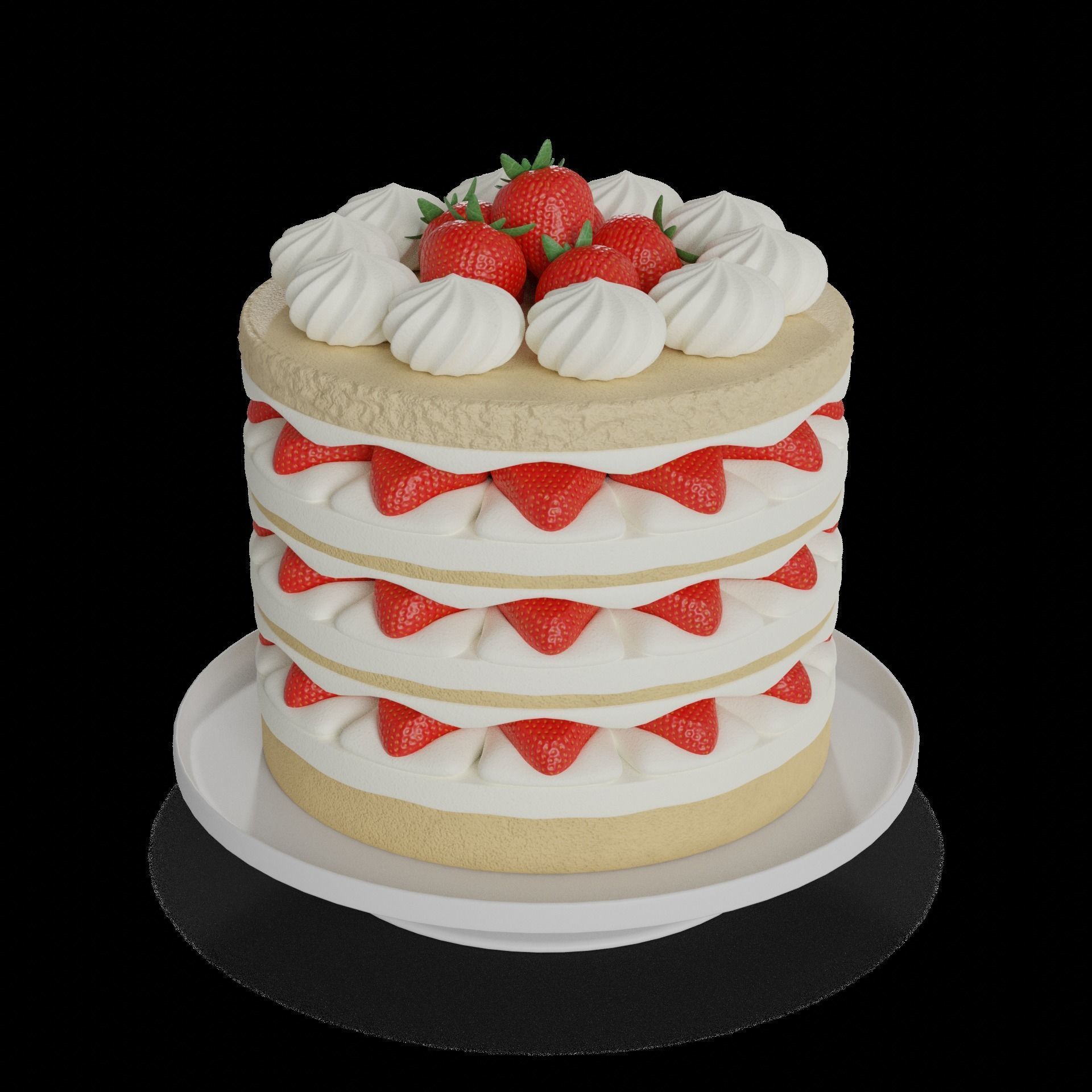 Biscuits and sponge cakes Strawberry Shortcake 3D model_1