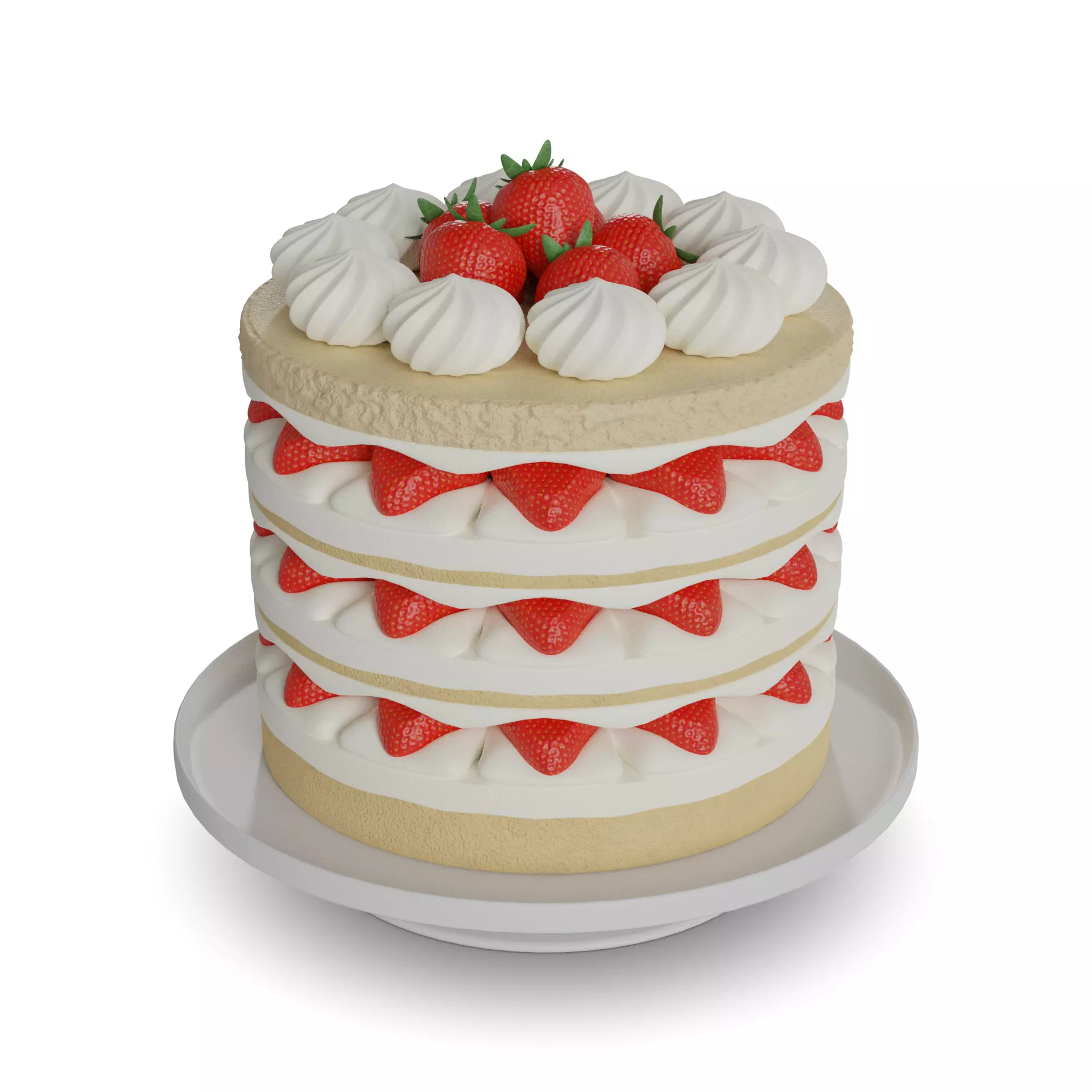Biscuits and sponge cakes Strawberry Shortcake 3D model_0