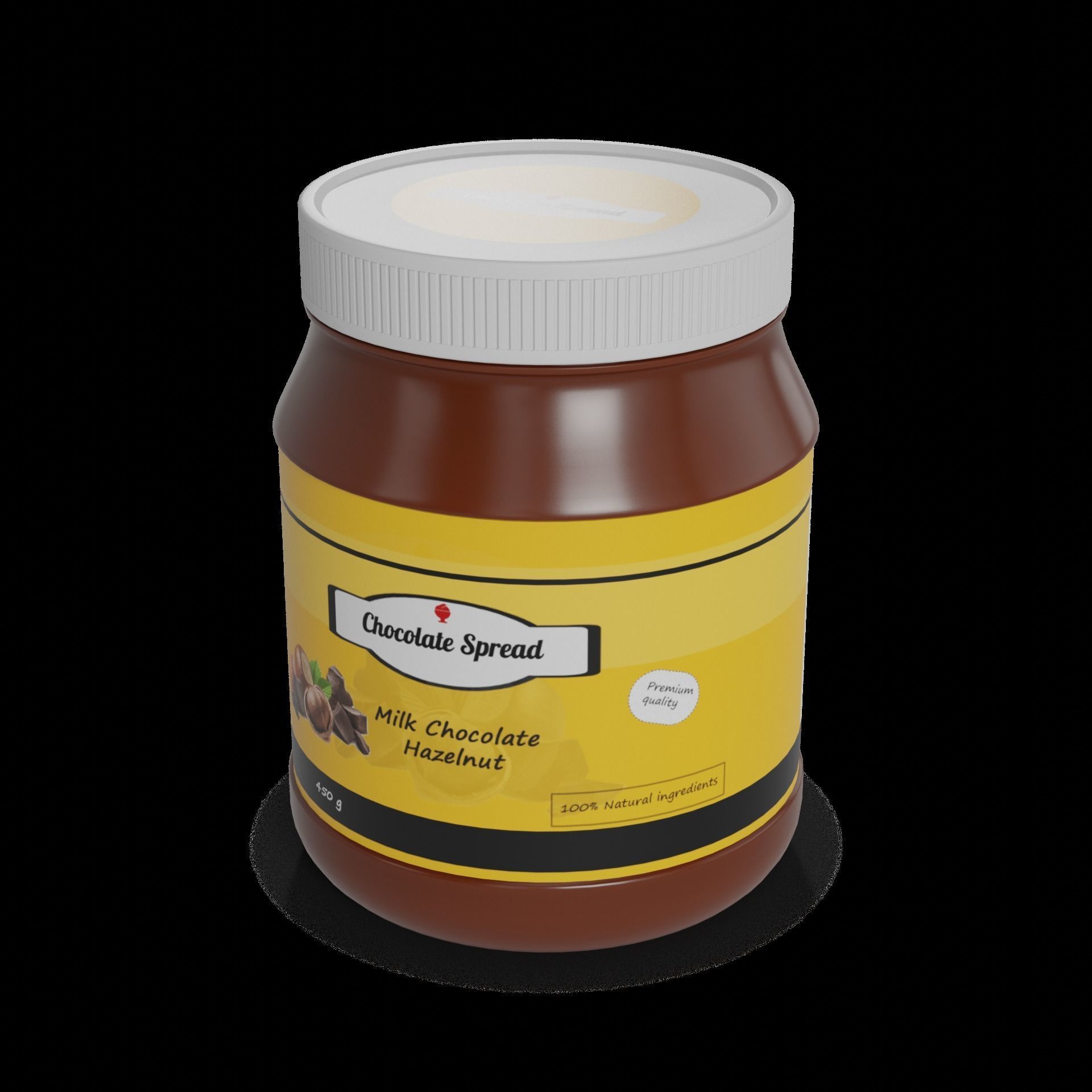 Chocolate spreads and nut butters Milk Chocolate Hazelnut Spread Low-poly 3D model_1