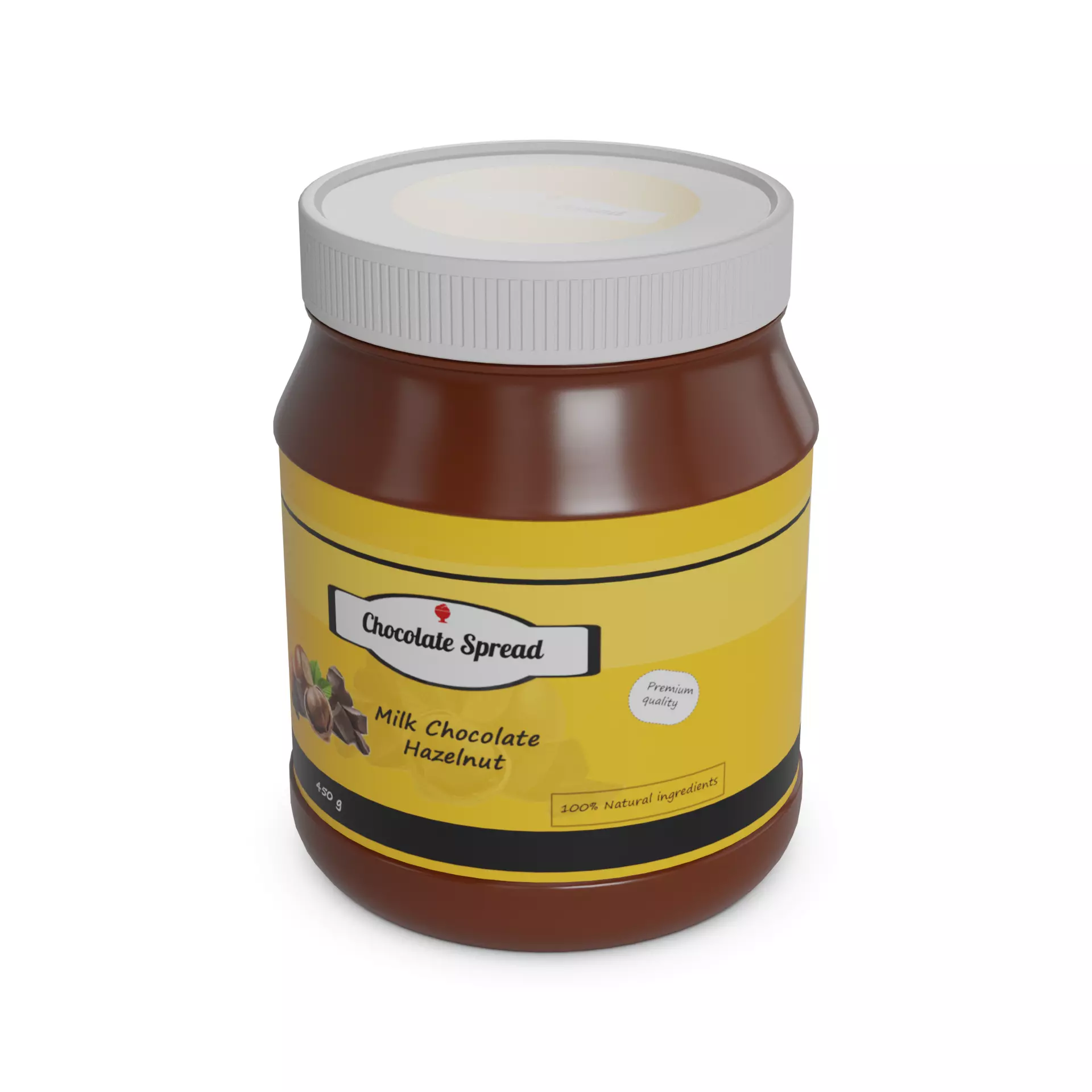 Chocolate spreads and nut butters Milk Chocolate Hazelnut Spread Low-poly 3D model_0