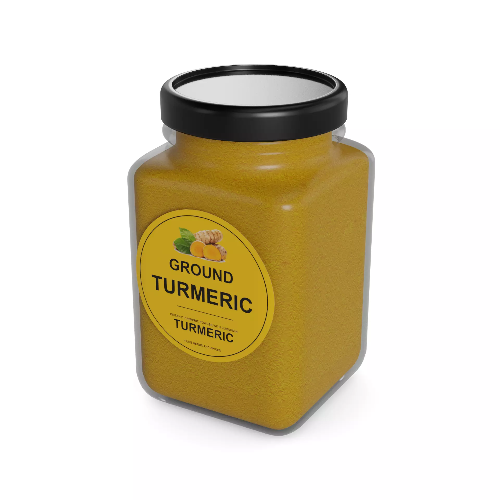 Pure herbs and spices Ground Turmeric Low-poly 3D model