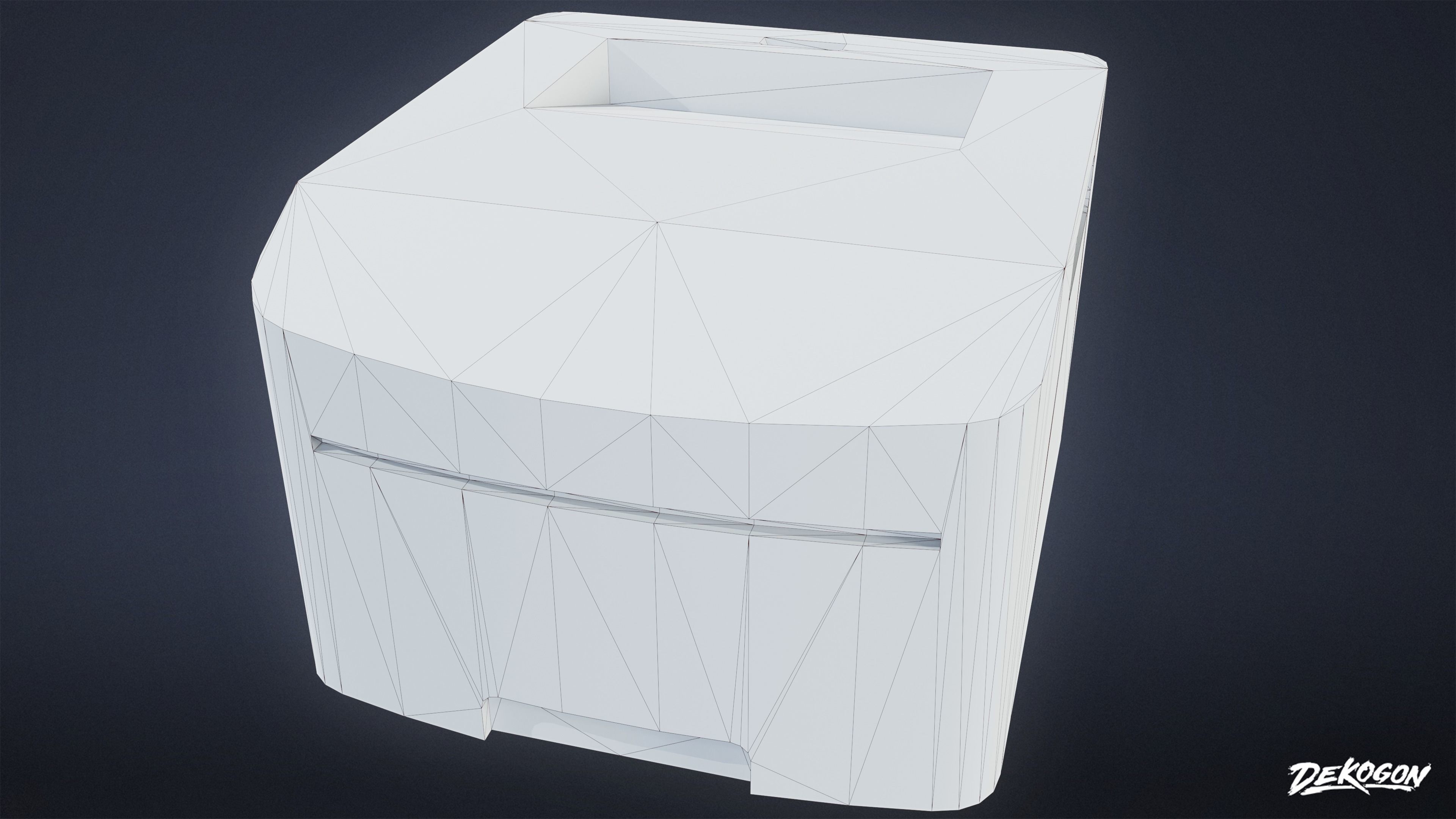 HIGH SCHOOL CLASSROOM - Fax Machine 01 - LOW POLY Low-poly 3D model_7