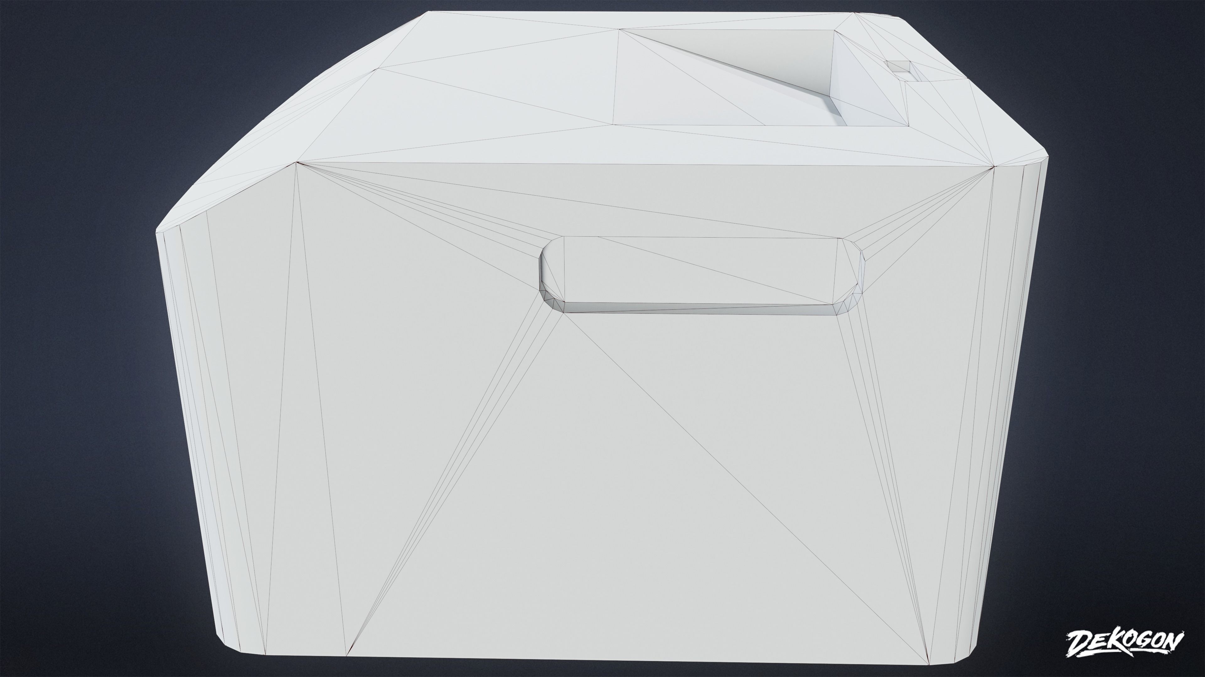 HIGH SCHOOL CLASSROOM - Fax Machine 01 - LOW POLY Low-poly 3D model_8