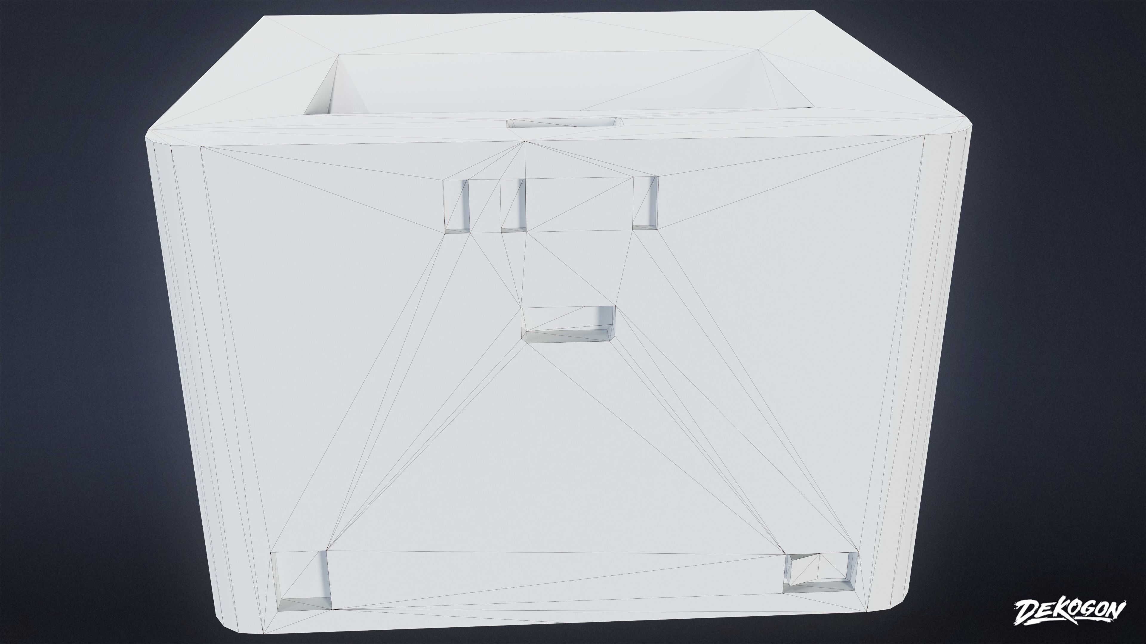 HIGH SCHOOL CLASSROOM - Fax Machine 01 - LOW POLY Low-poly 3D model_9