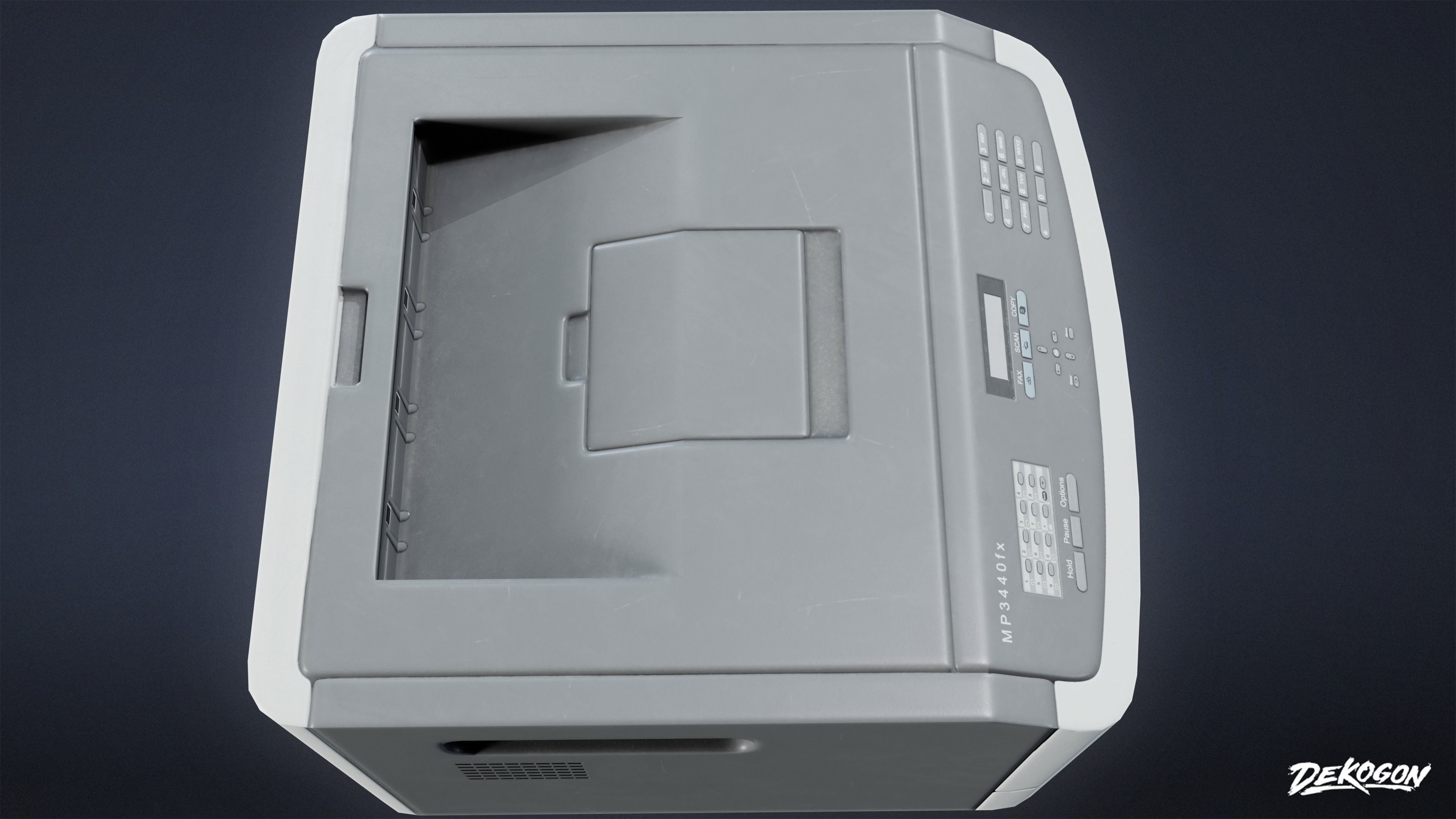 HIGH SCHOOL CLASSROOM - Fax Machine 01 - LOW POLY Low-poly 3D model_6