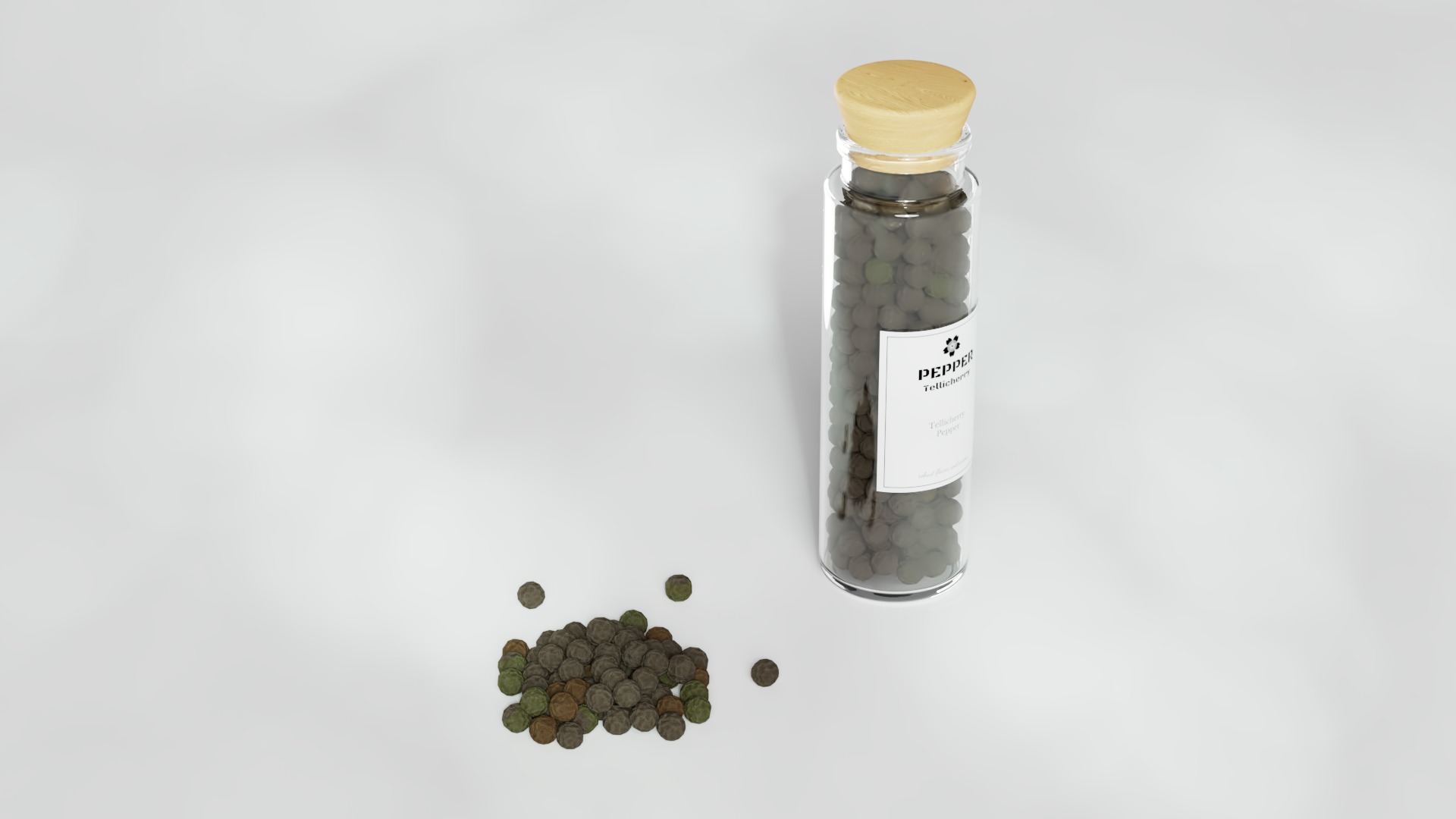 Pepper Tellicherry Pepper Low-poly 3D model_2