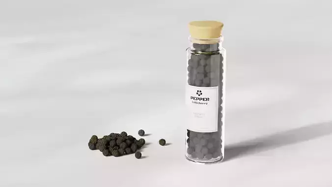 Pepper Tellicherry Pepper Low-poly 3D model