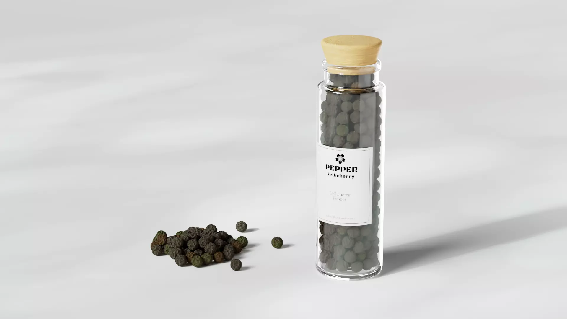 Pepper Tellicherry Pepper Low-poly 3D model_0