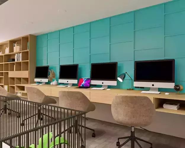 Modern Workspace with a Natural Ambiance Home Office